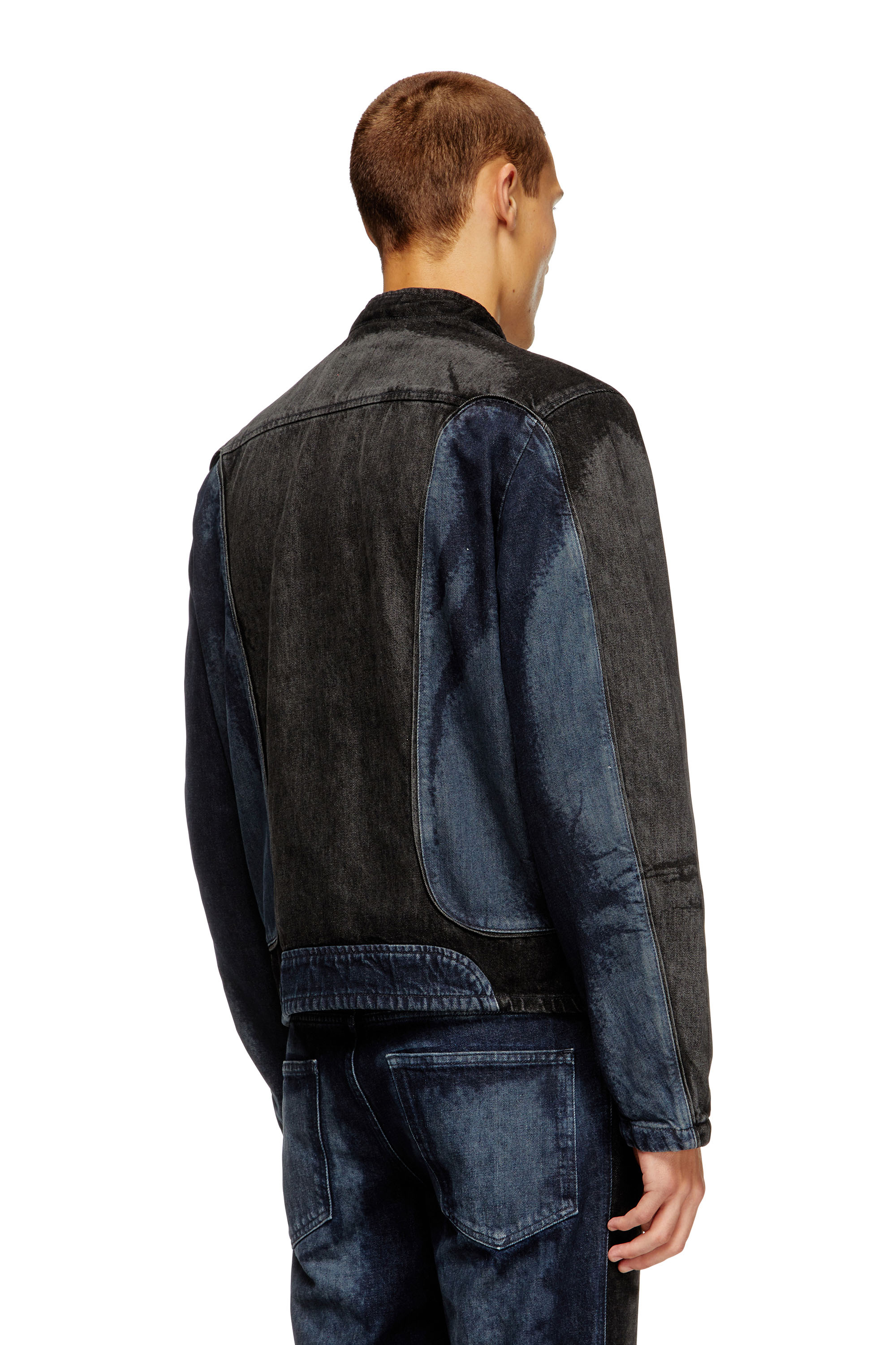 Diesel - D-BLENK-S, Veste style motard en denim bicolore Homme in Polychrome - 4