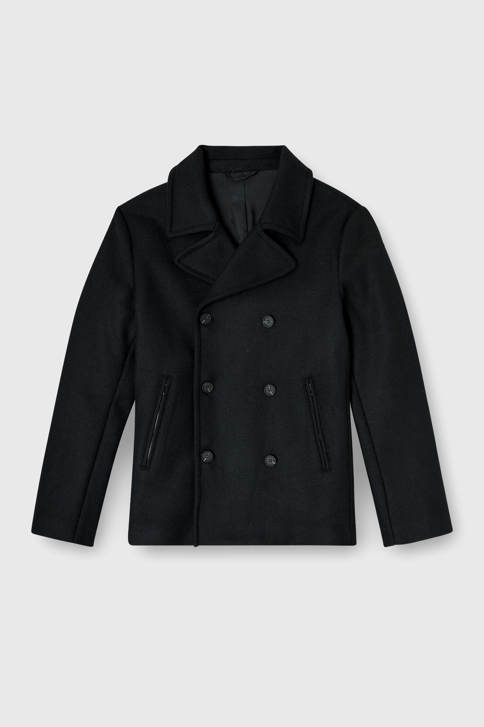 Diesel - W-HALEY-WRD, Man's Peacoat in felted wool blend in Black - 2