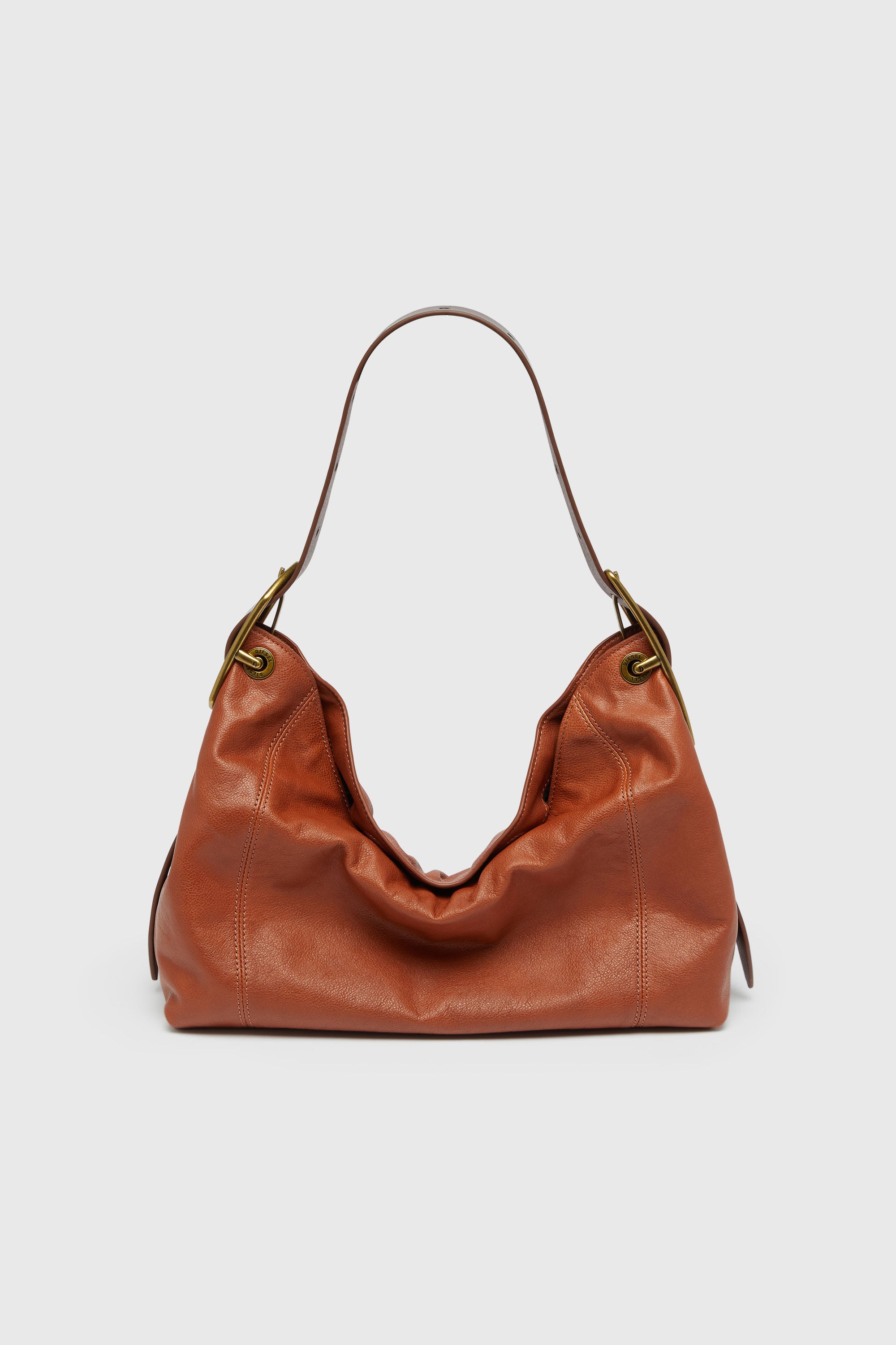 Diesel - D-LINE HOBO S, D-Line-Sac port&eacute; &eacute;paule en cuir Femme in Marron - 1