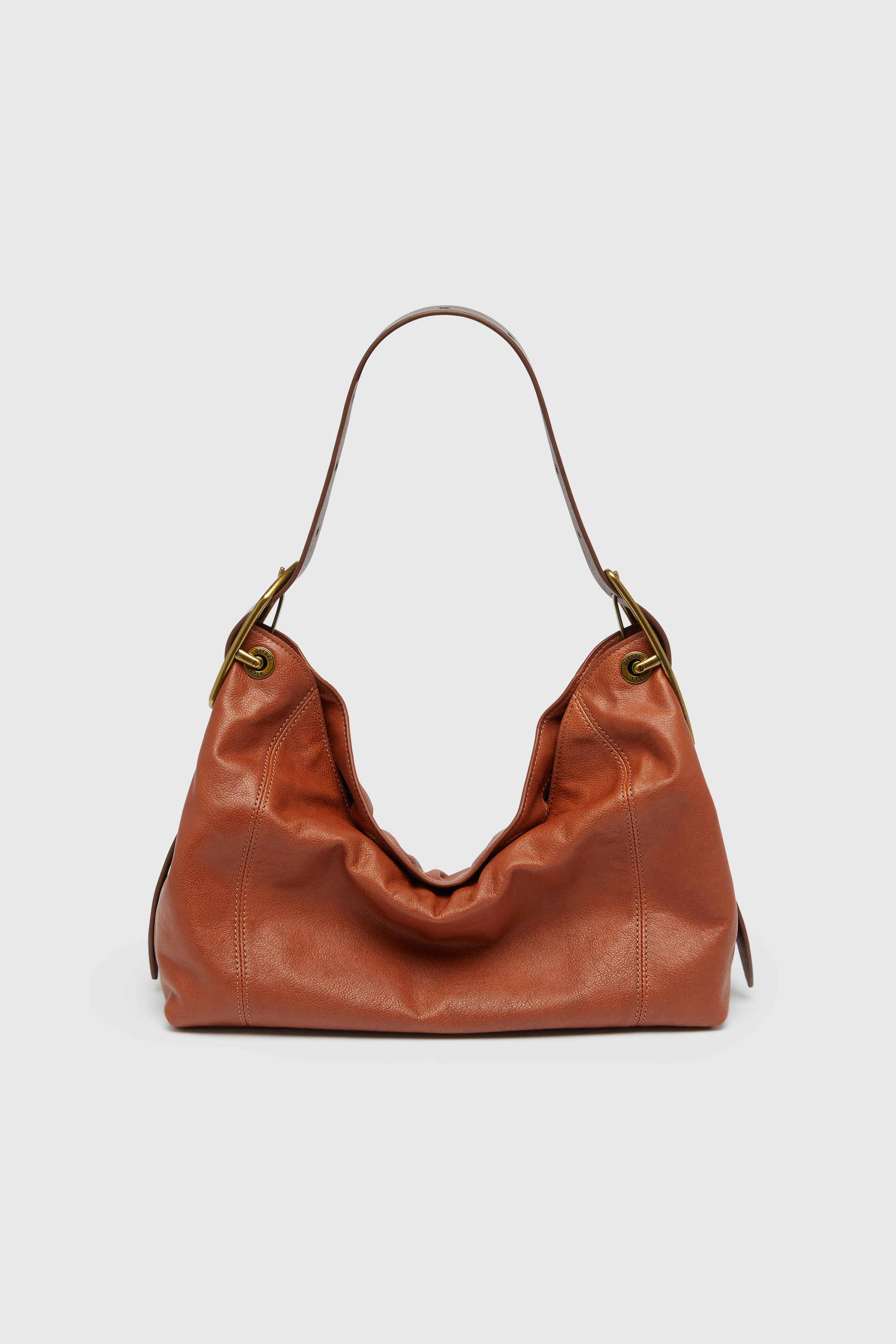 Diesel - D-LINE HOBO S, D-Line-Sac port&eacute; &eacute;paule en cuir Femme in Marron - 2