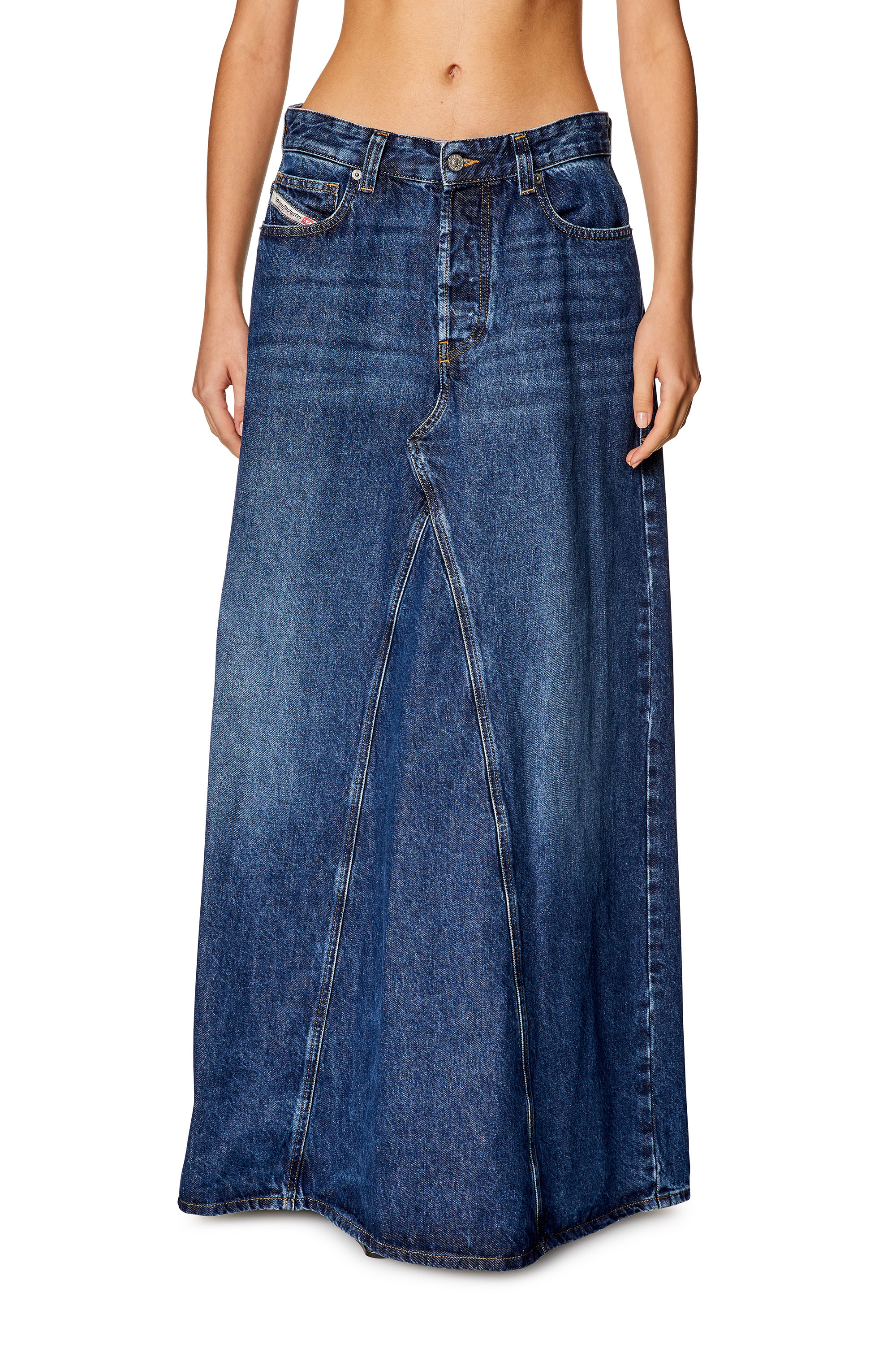 Diesel - DE-PAGO, Jupe longue en denim Femme in Bleu - 2