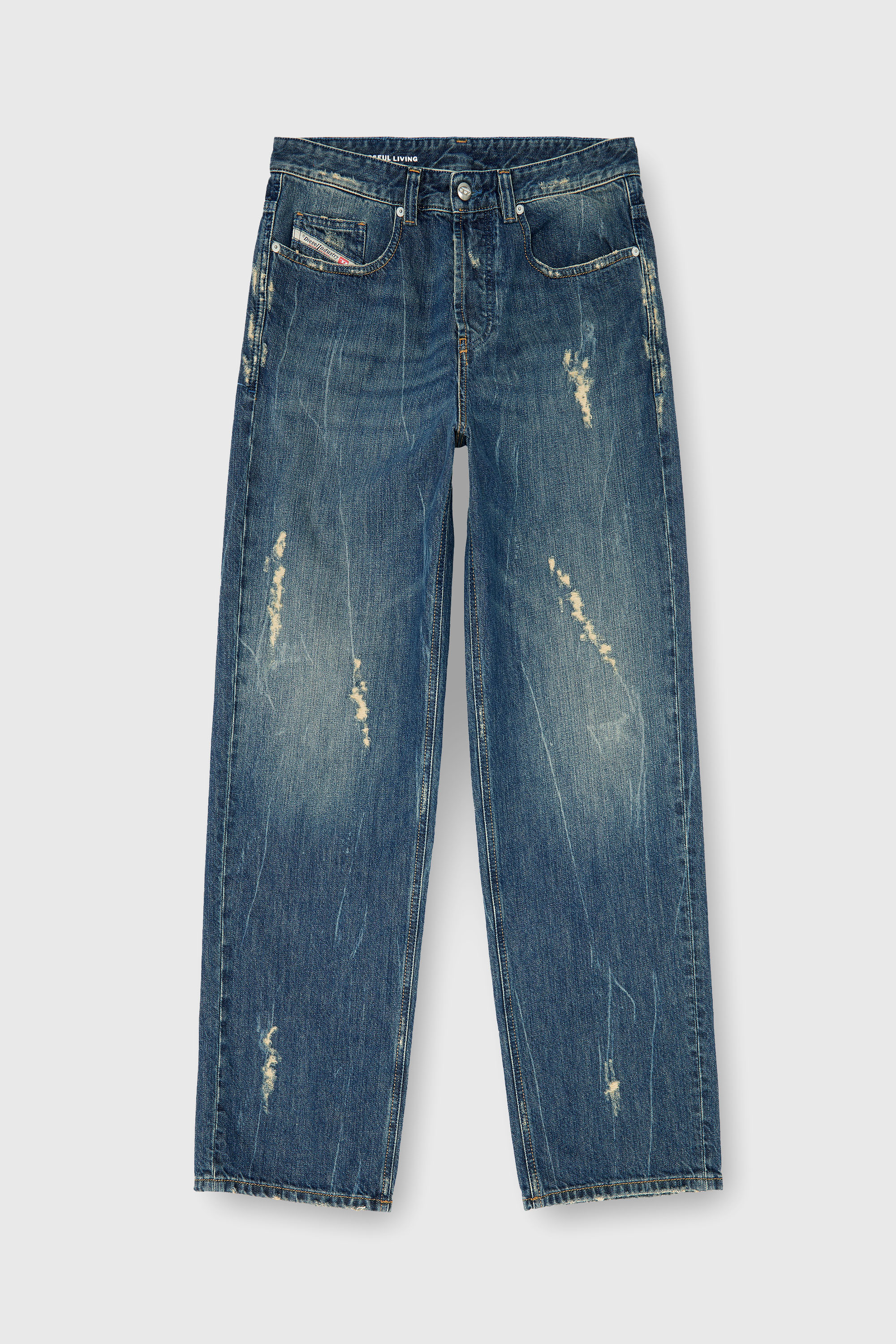 Diesel - Relaxed Jeans 2001 D-Macro 09Q28 Homme, Bleu moyen - Image 6