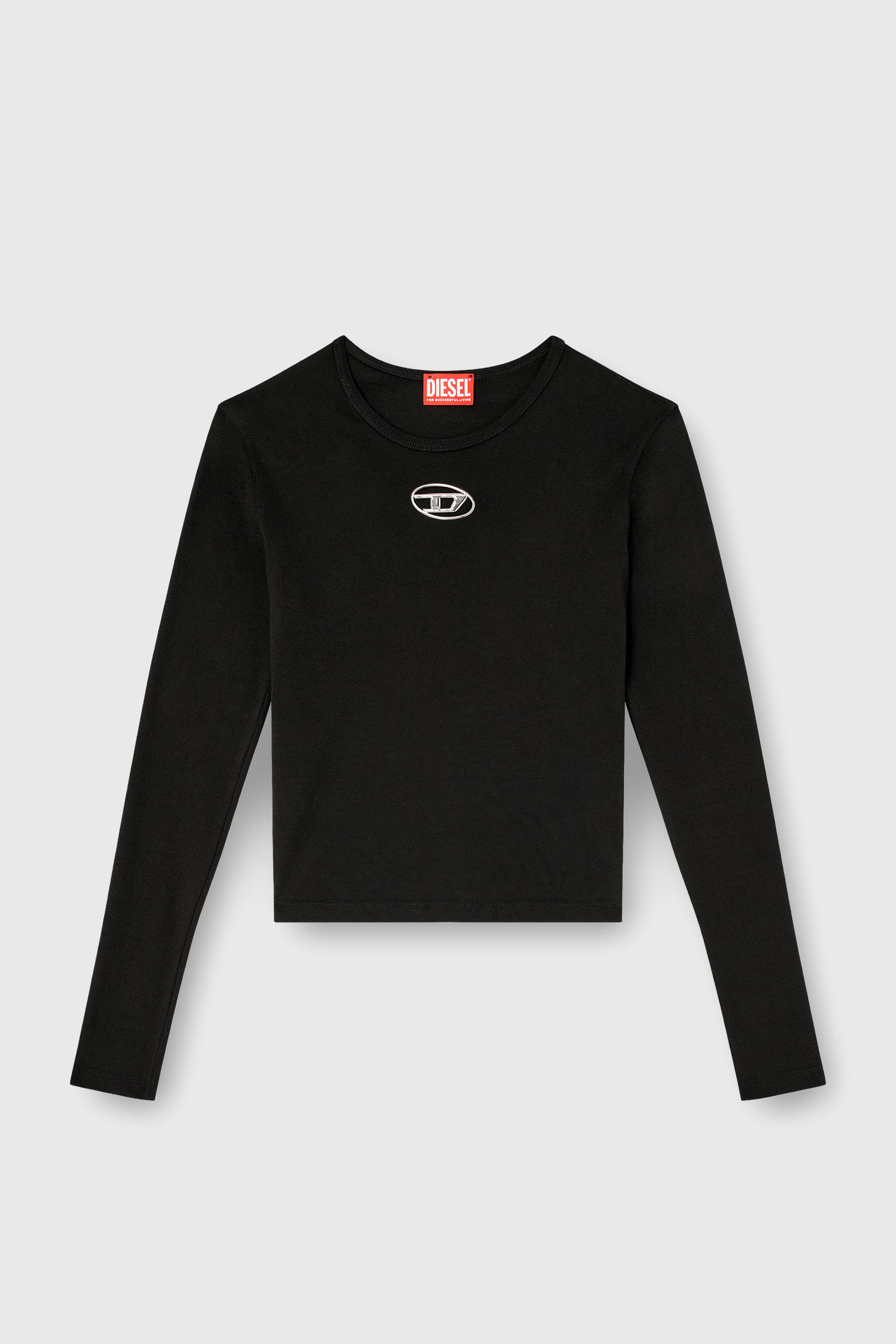 Diesel - T-UNCUTIE-LONG-LS-OD, Haut &agrave; manches longues avec cut-out Oval D Femme in Noir - 2