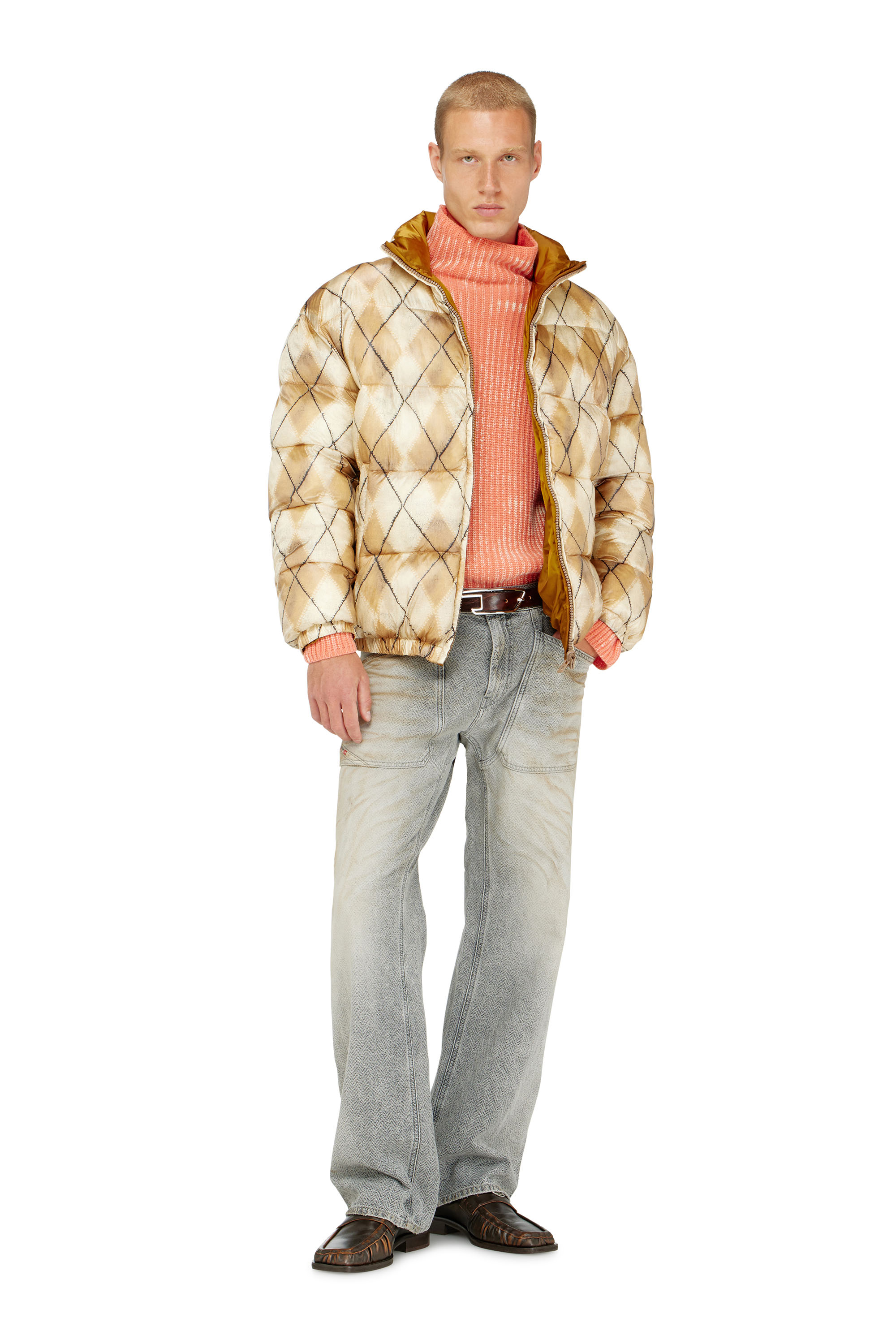 Diesel - W-BOURB-DLCK, Doudoune r&eacute;versible &agrave; motif losange Homme in ToBeDefined - 2