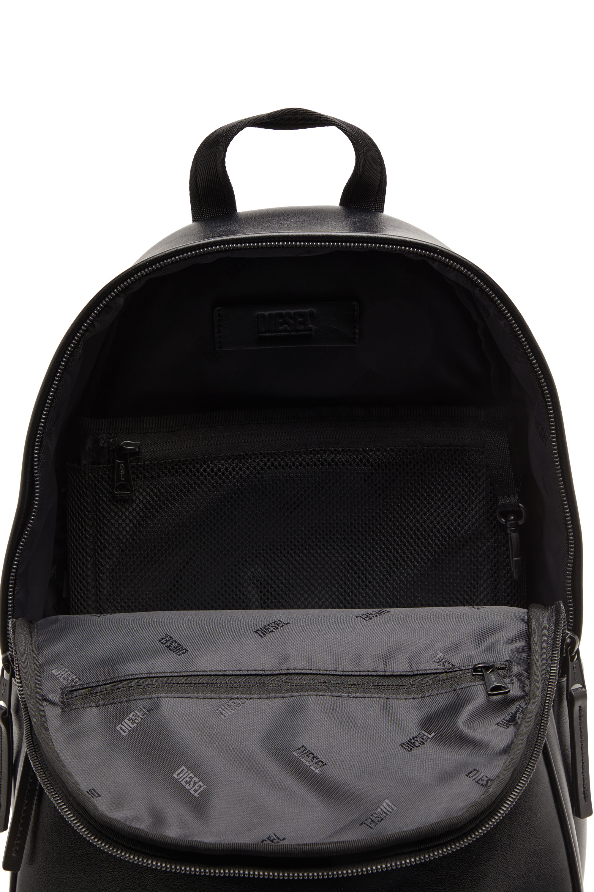 Diesel - HOLI-D BACKPACK M, Holi-D-Sac &agrave; dos en n&eacute;opr&egrave;ne contrecoll&eacute; Homme in Noir - 4