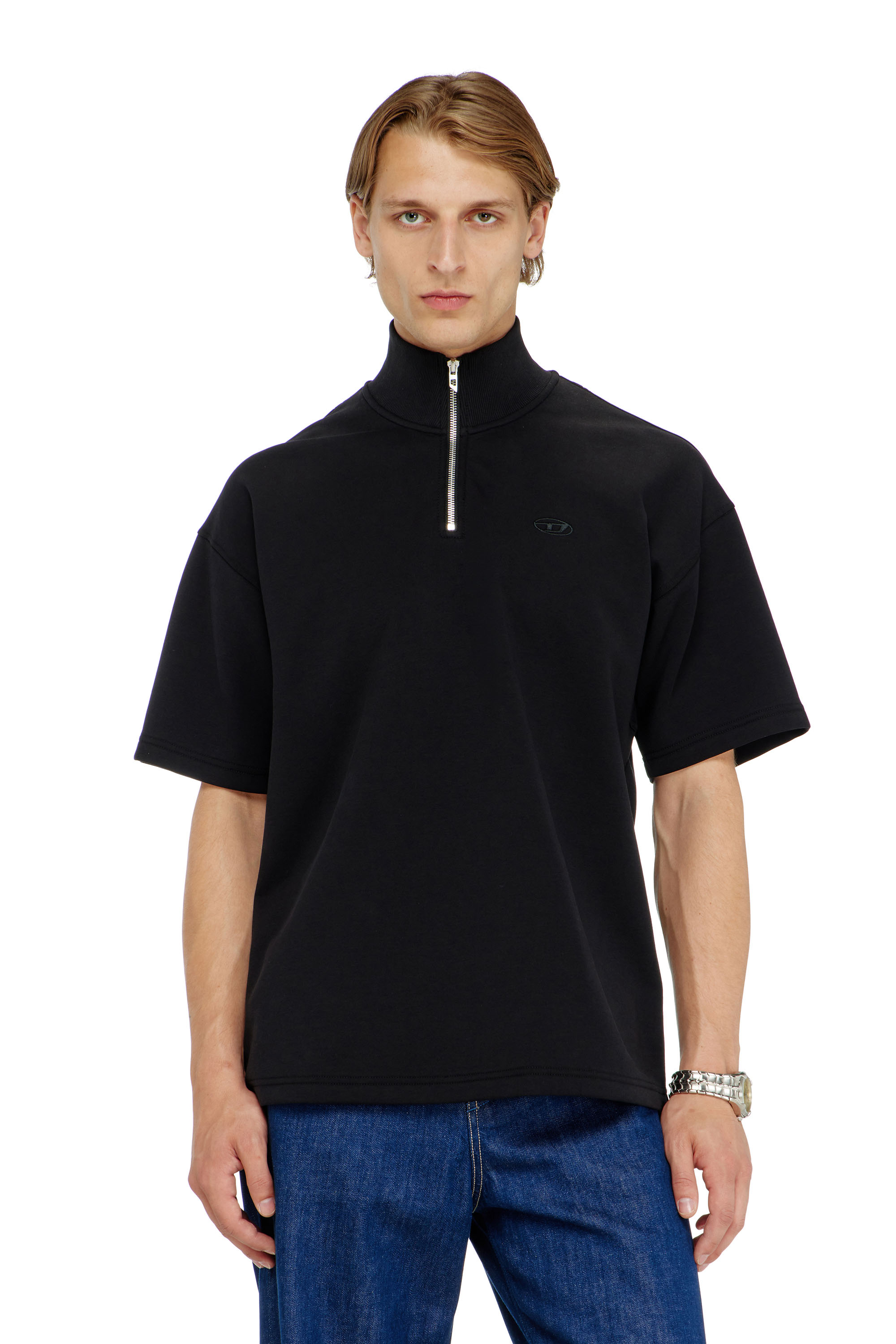 Diesel - S-CUBY, Sweat-shirt &agrave; manches courtes zipp&eacute; en scuba l&eacute;ger Homme in ToBeDefined - 3
