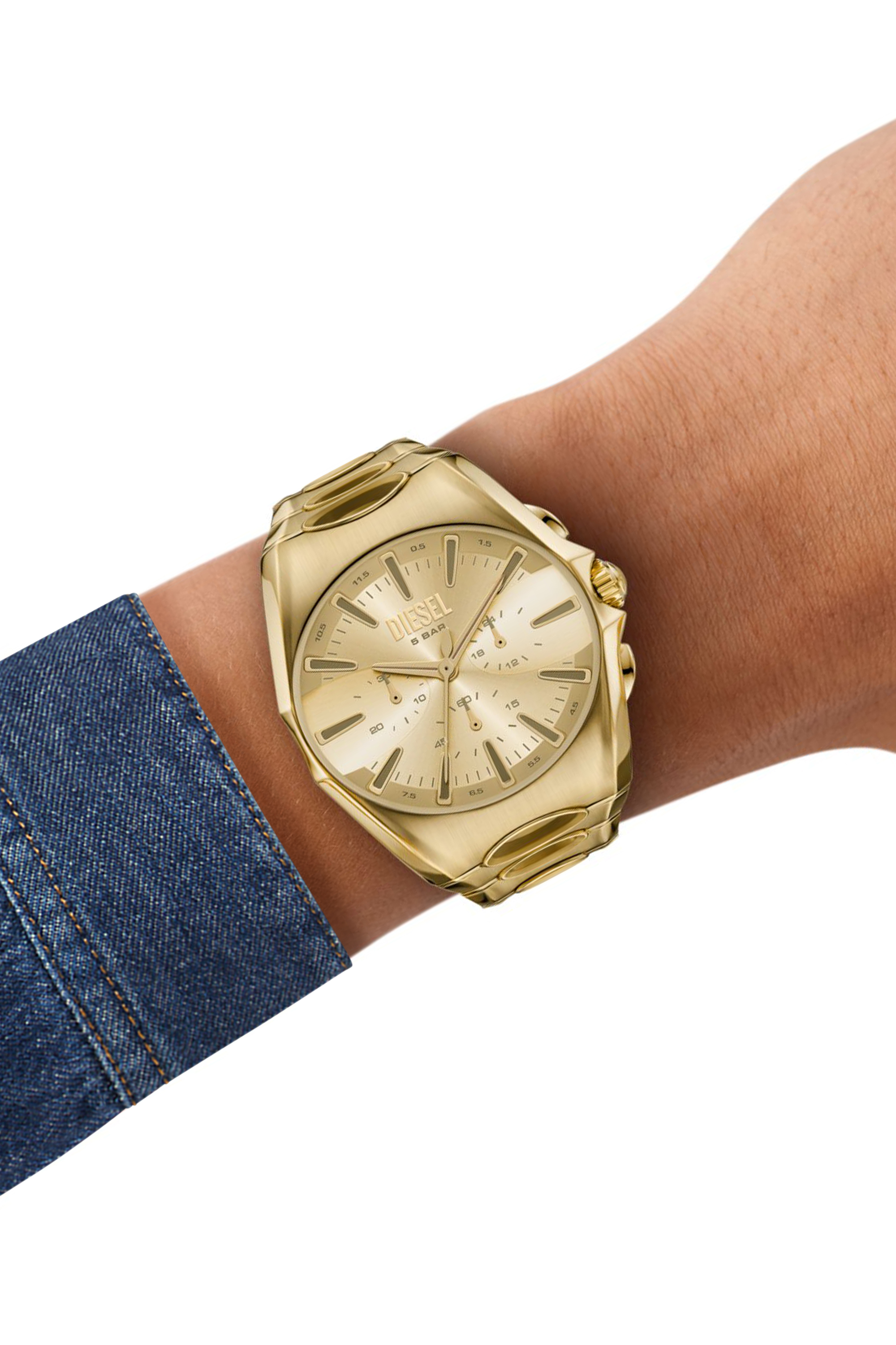 Diesel - DZ4695 WATCH, Montre D-Curve en acier inoxydable ton doré Homme in Doré - 4