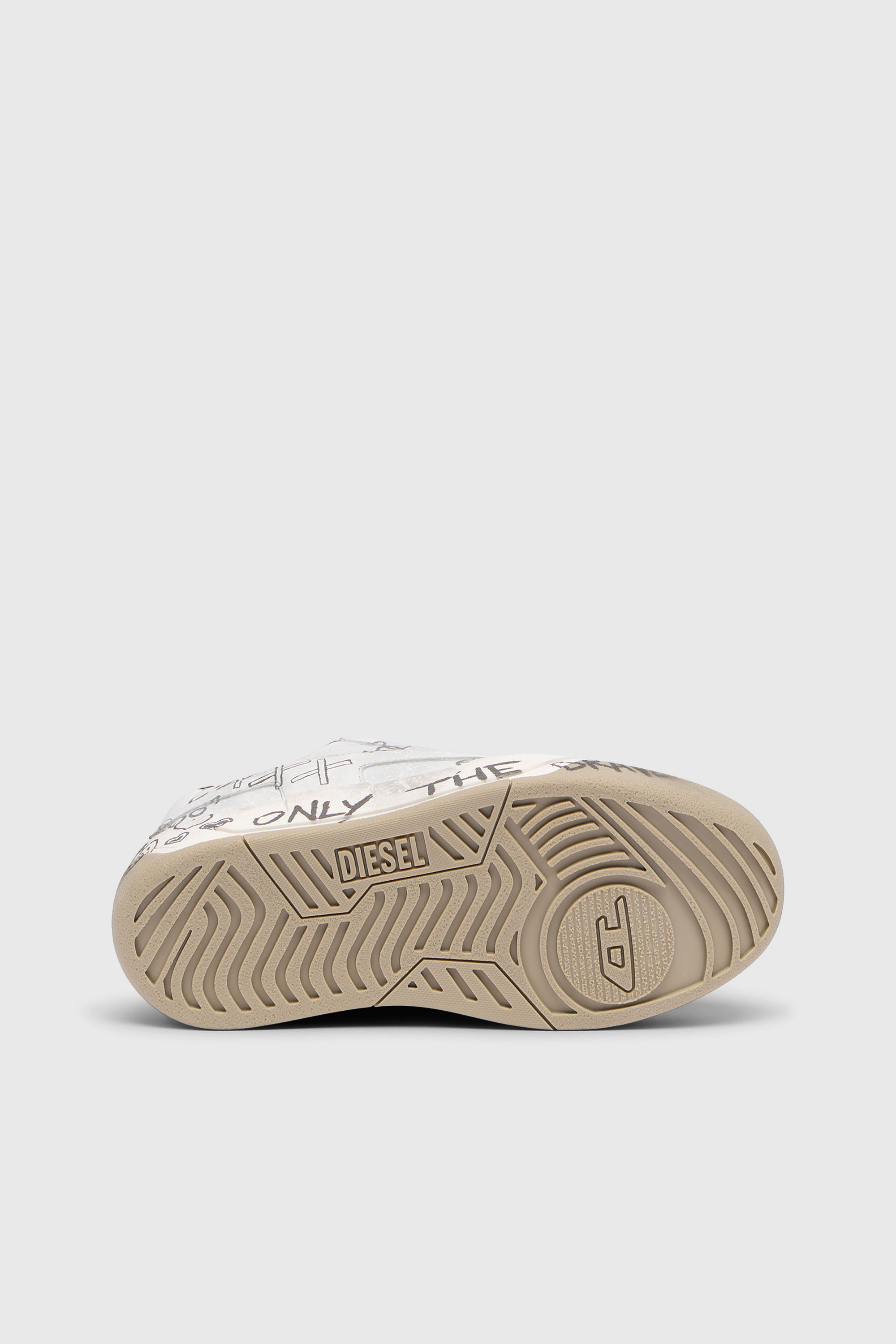 Diesel - S-D-OLLIE LOW, D-Ollie-Baskets en cuir avec imprim&eacute; graffiti Homme in Blanc - 5