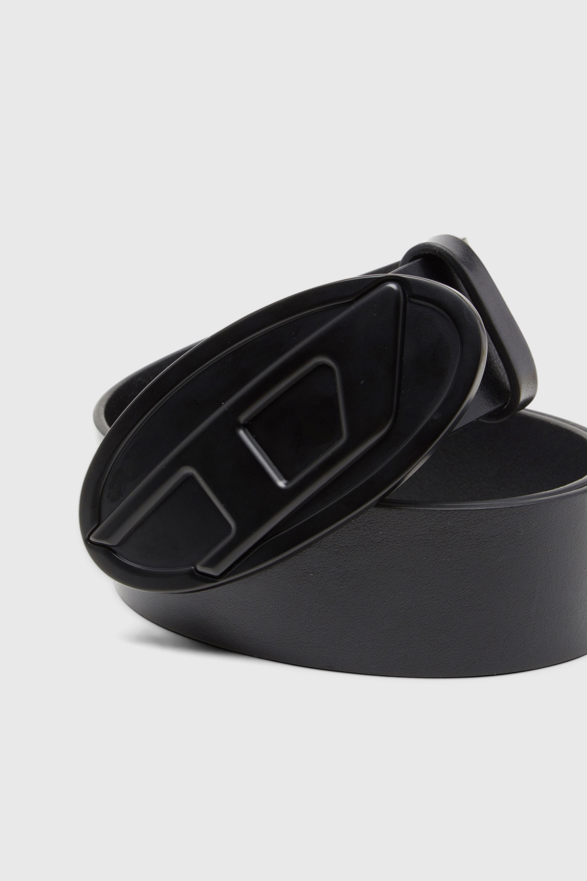 Diesel - B-1DR 2.0, Ceinture 4 cm en cuir avec plaque Oval D Femme in Noir - 3