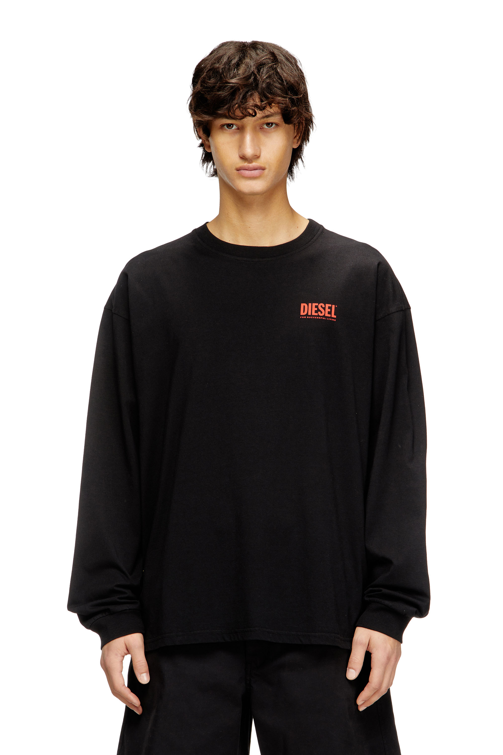 Diesel - T-BOXT-LS-BISK, T-shirt à manches longues décontractée avec logos Diesel Homme in ToBeDefined - 1