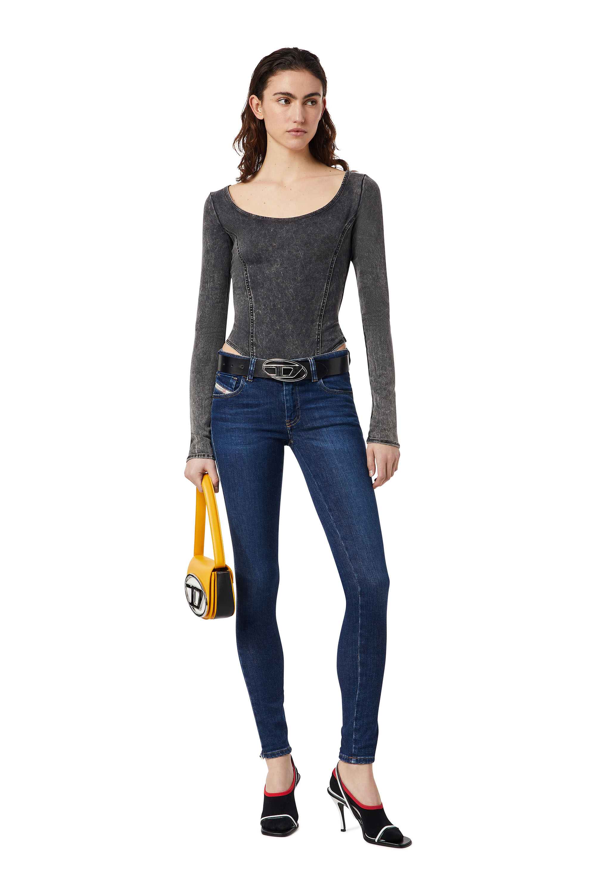 Diesel - D-CHO TRACK DENIM BODYSUIT, Dark Blue - Image 2