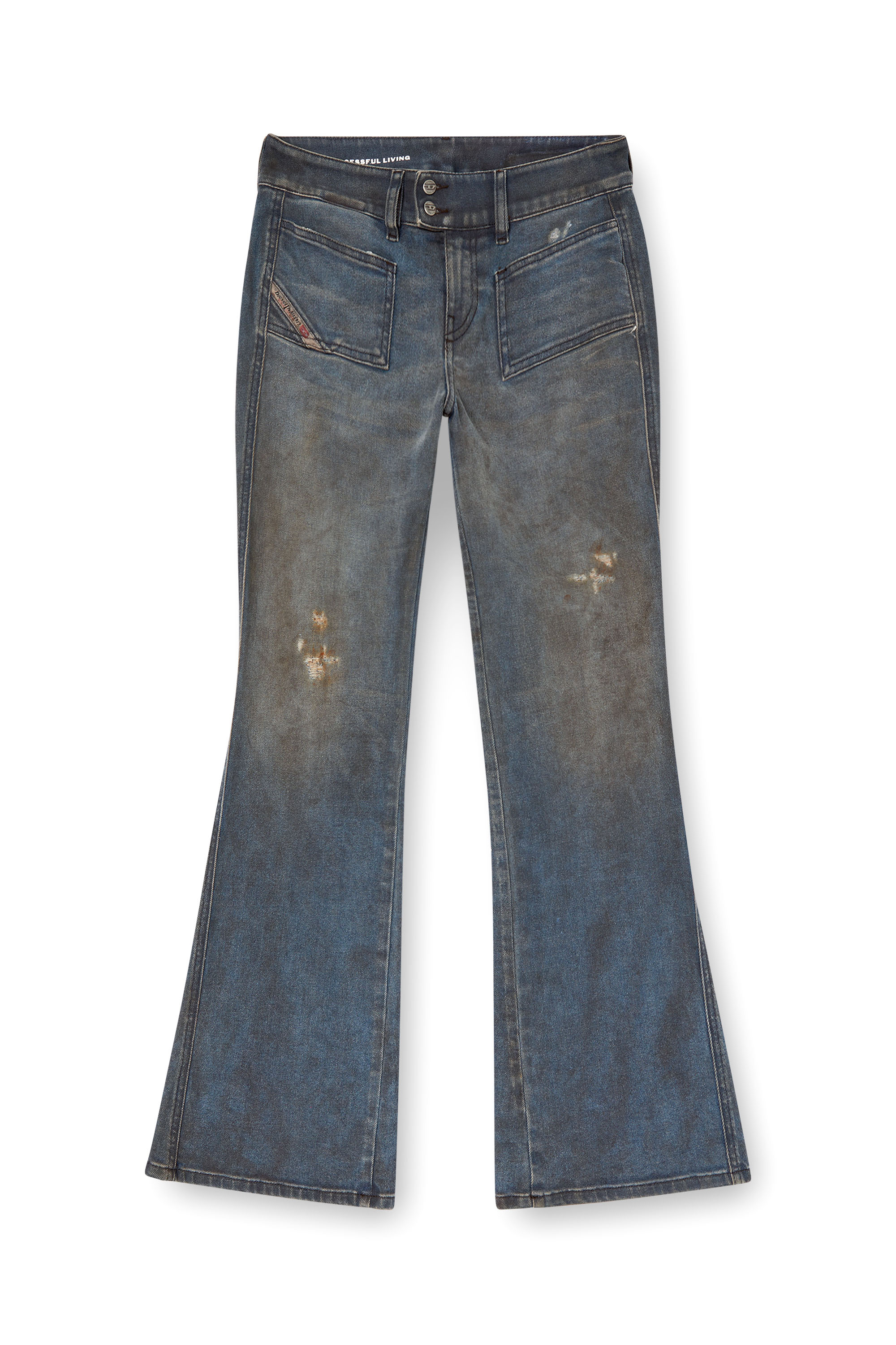 Diesel - Bootcut Jeans D-Hush 09L25 Femme, Bleu moyen - Image 3