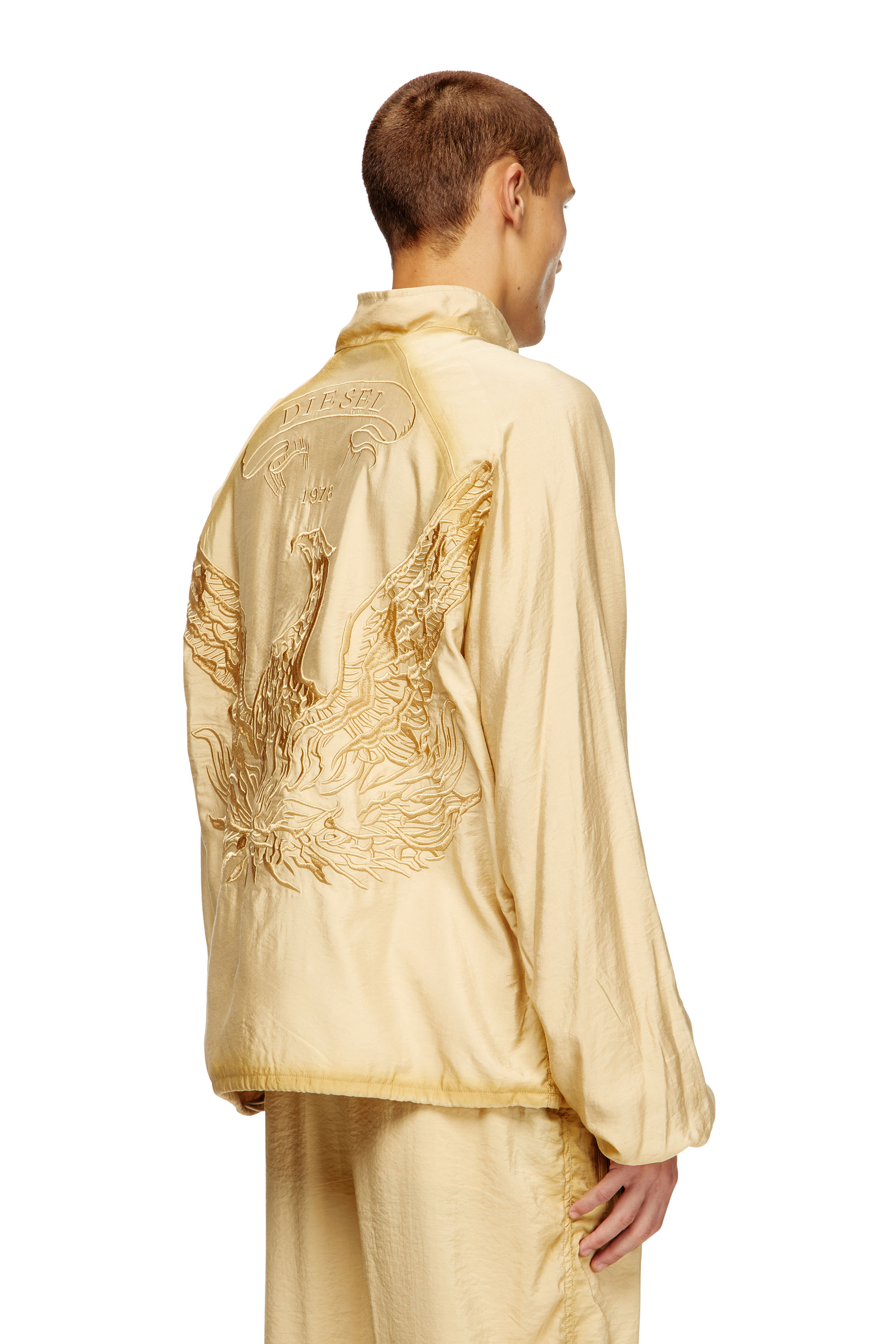 Diesel - J-HENRI-SOUVENIR, Veste de survêtement brodée style souvenir Homme in Beige - 4