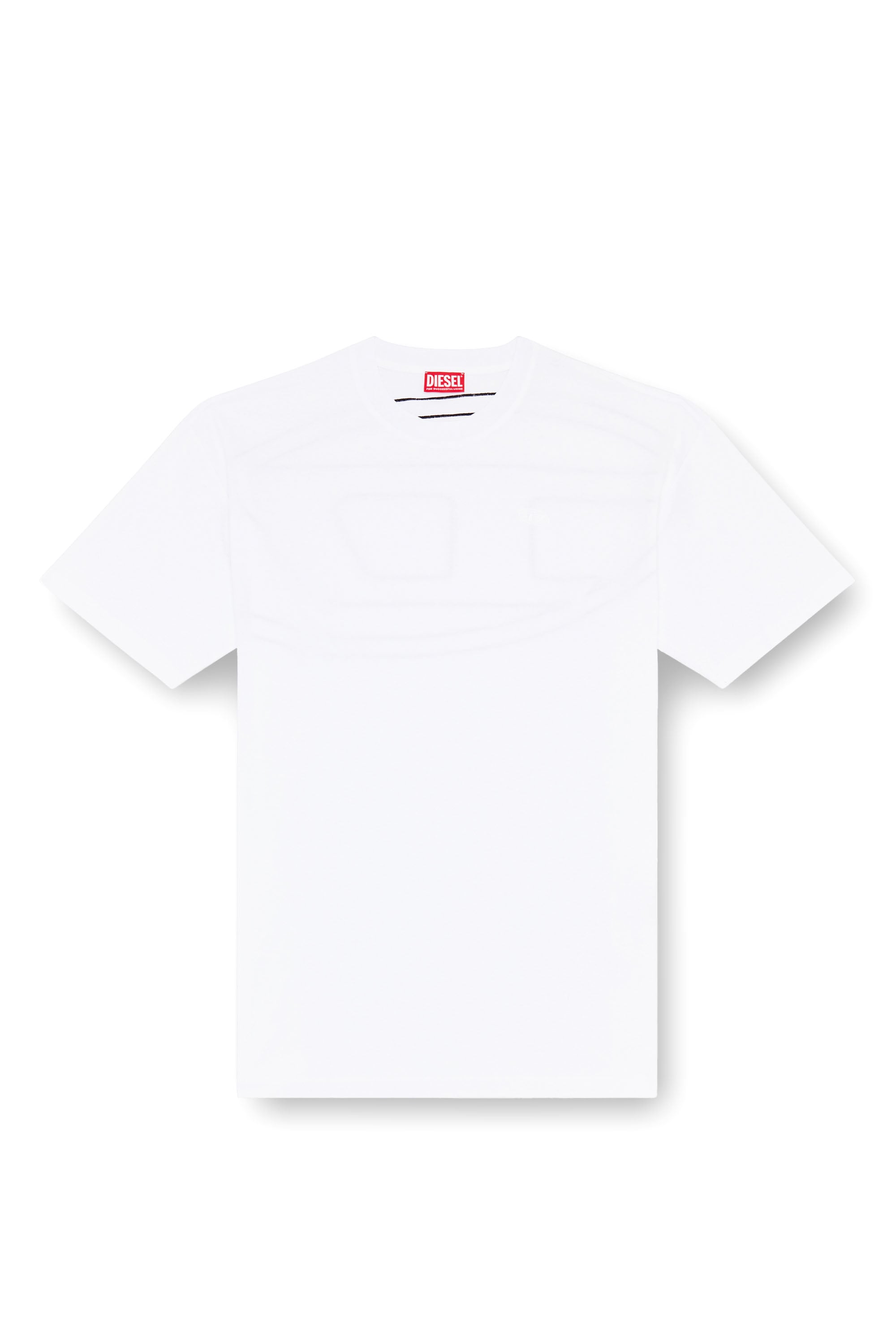 Diesel - T-BOGGY-MEGOVAL-D, T-shirt avec maxi oval D brod&eacute; Homme in Blanc - 3