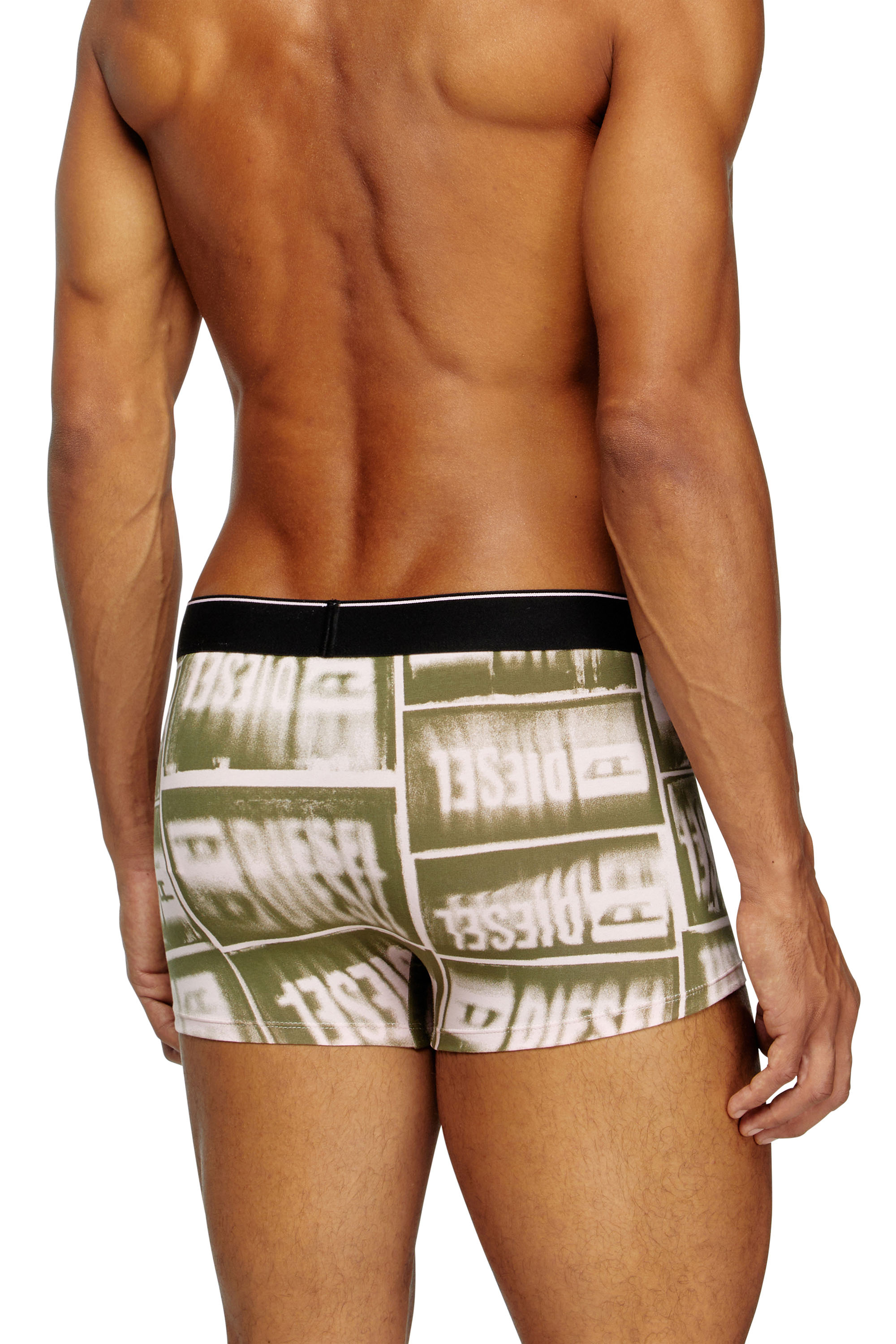 Diesel - DAMIEN-D-BOX, Man's Boxer briefs with faded logo print in Green - 4