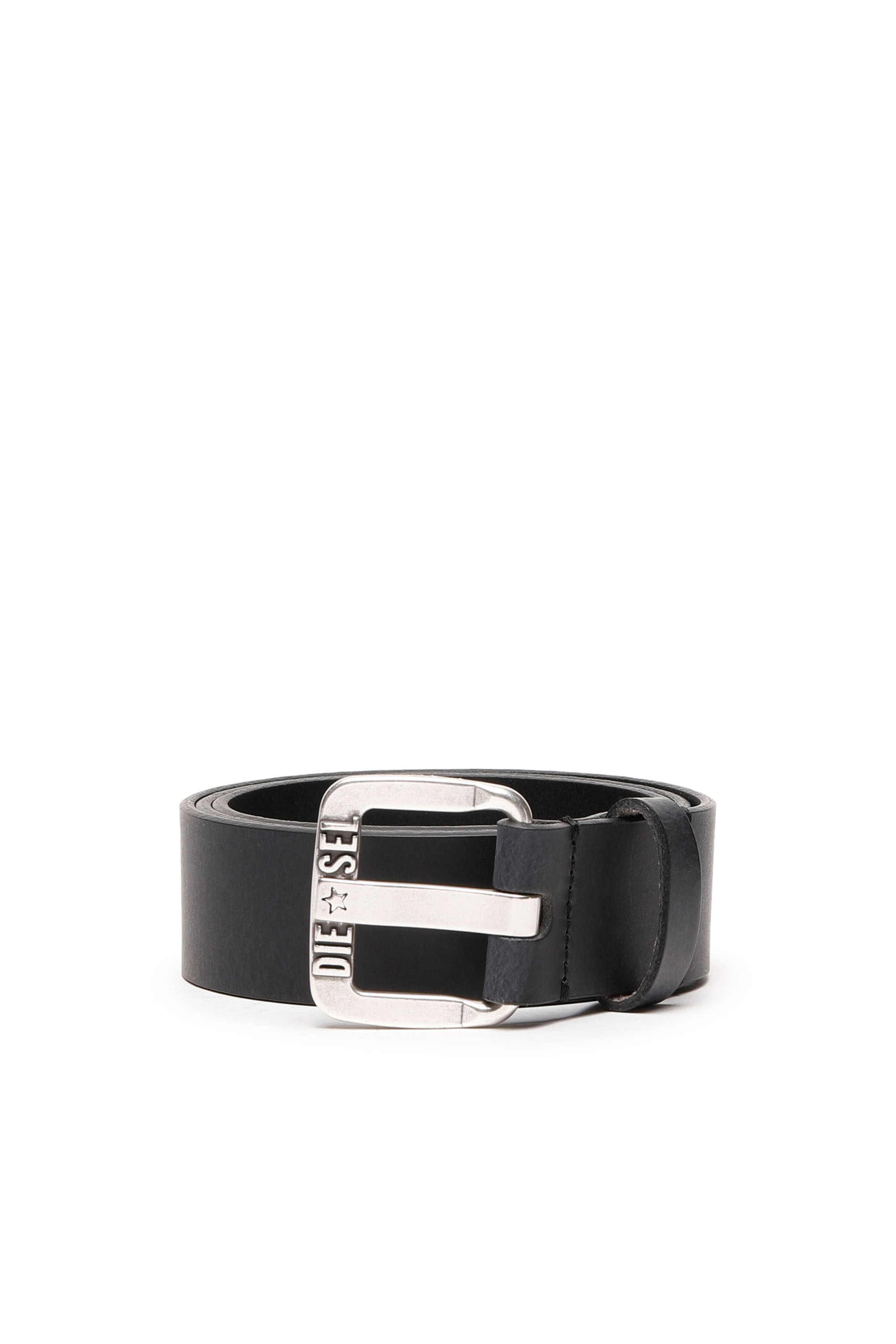 Diesel - B-STAR II, Ceinture 3.9 cm en cuir avec boucle logo étoile en métal Homme in Noir - 1