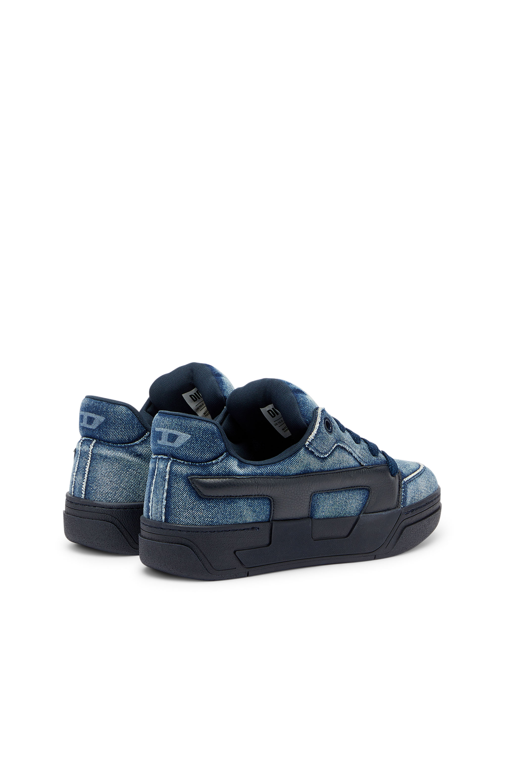Diesel - S-D-OLLIE LOW, Man's S-D-Ollie - Sneakers in washed frayed denim in Blue - 3
