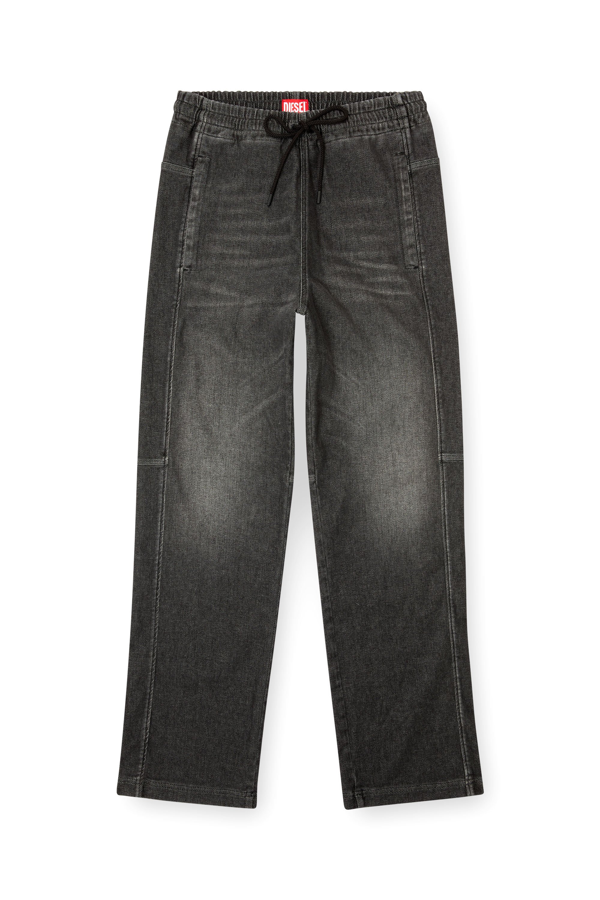 Diesel - Relaxed D-Martyans Track Denim 09L77 Mixte, Noir/Gris foncé - Image 4