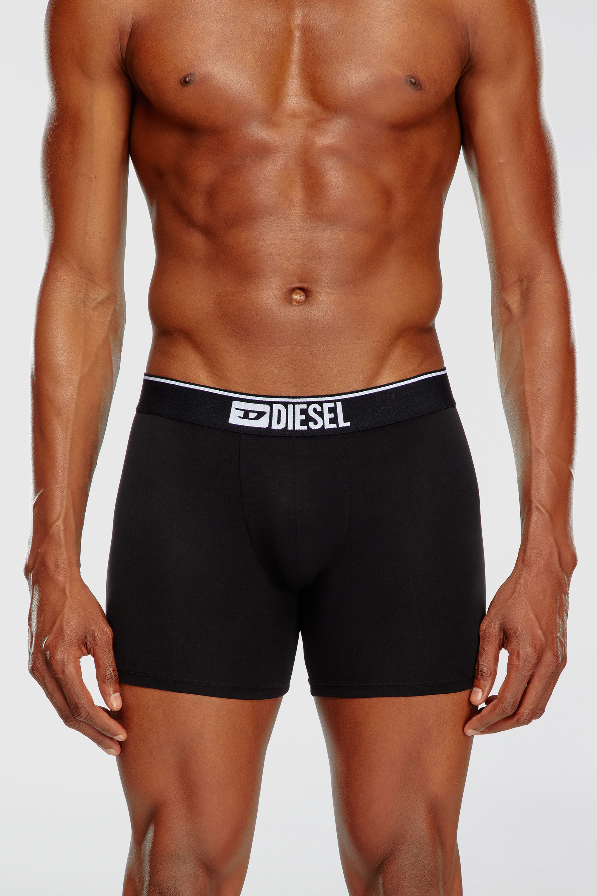 Diesel - UMBX-SEBASTIANTHREEPAC, Man's Three-pack of plain long boxer briefs in Black - 2