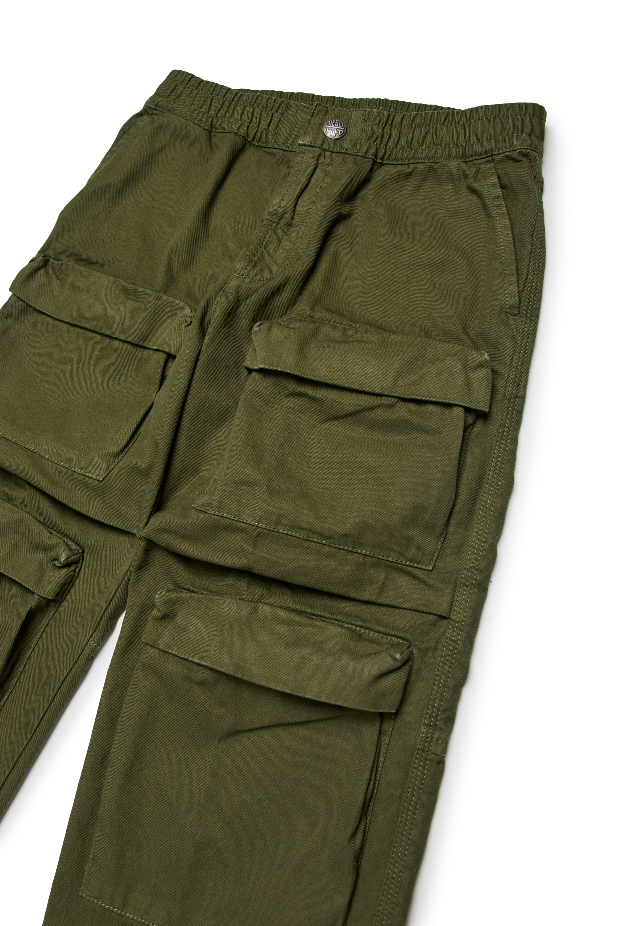 Diesel - PDANZEL, Pantalon cargo en coton avec poches multiples Mixte in Vert - 3