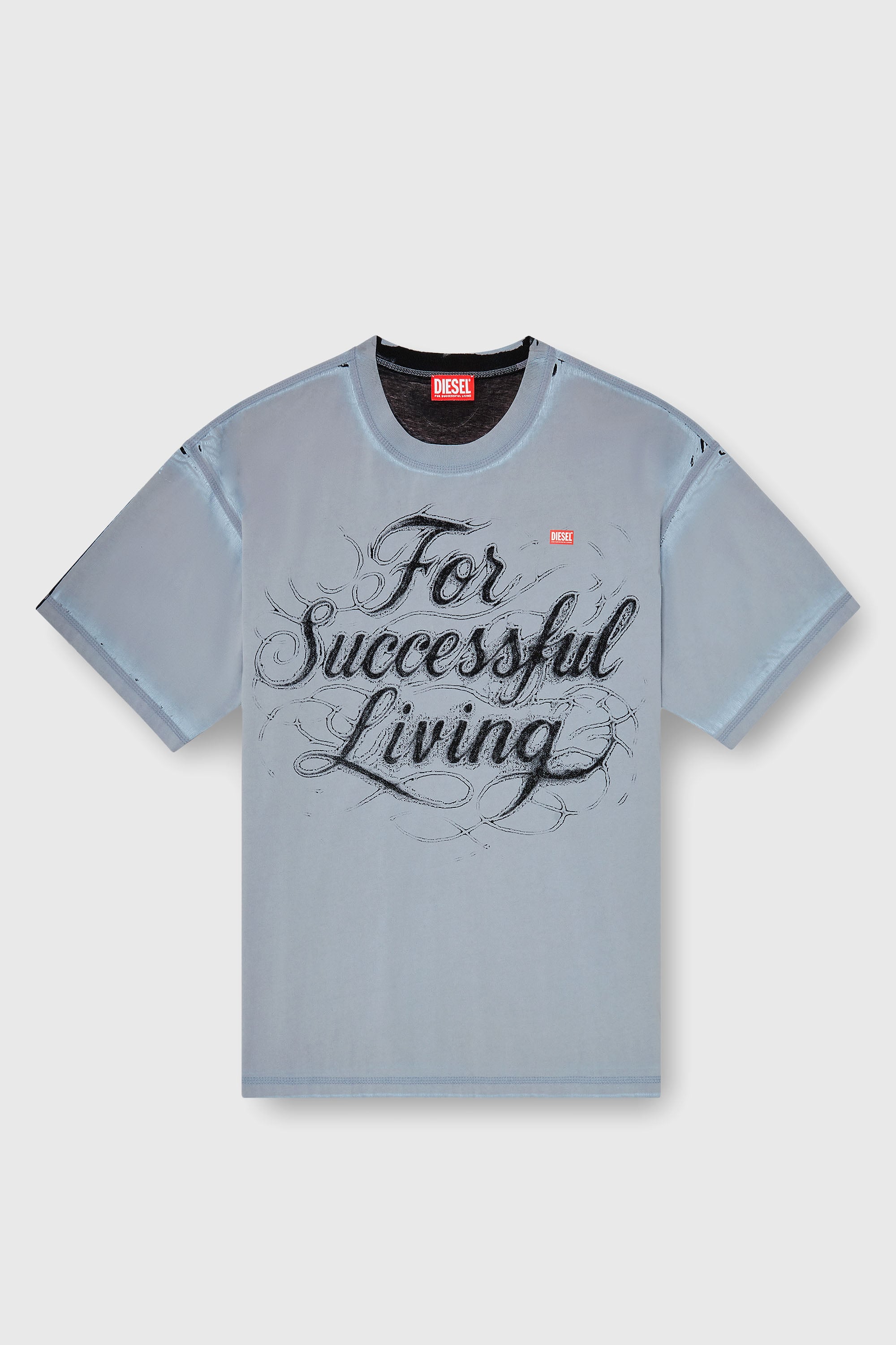 Diesel - T-BOXT-AA8, T-shirt avec imprim&eacute; For Successful Living Homme in Gris - 2