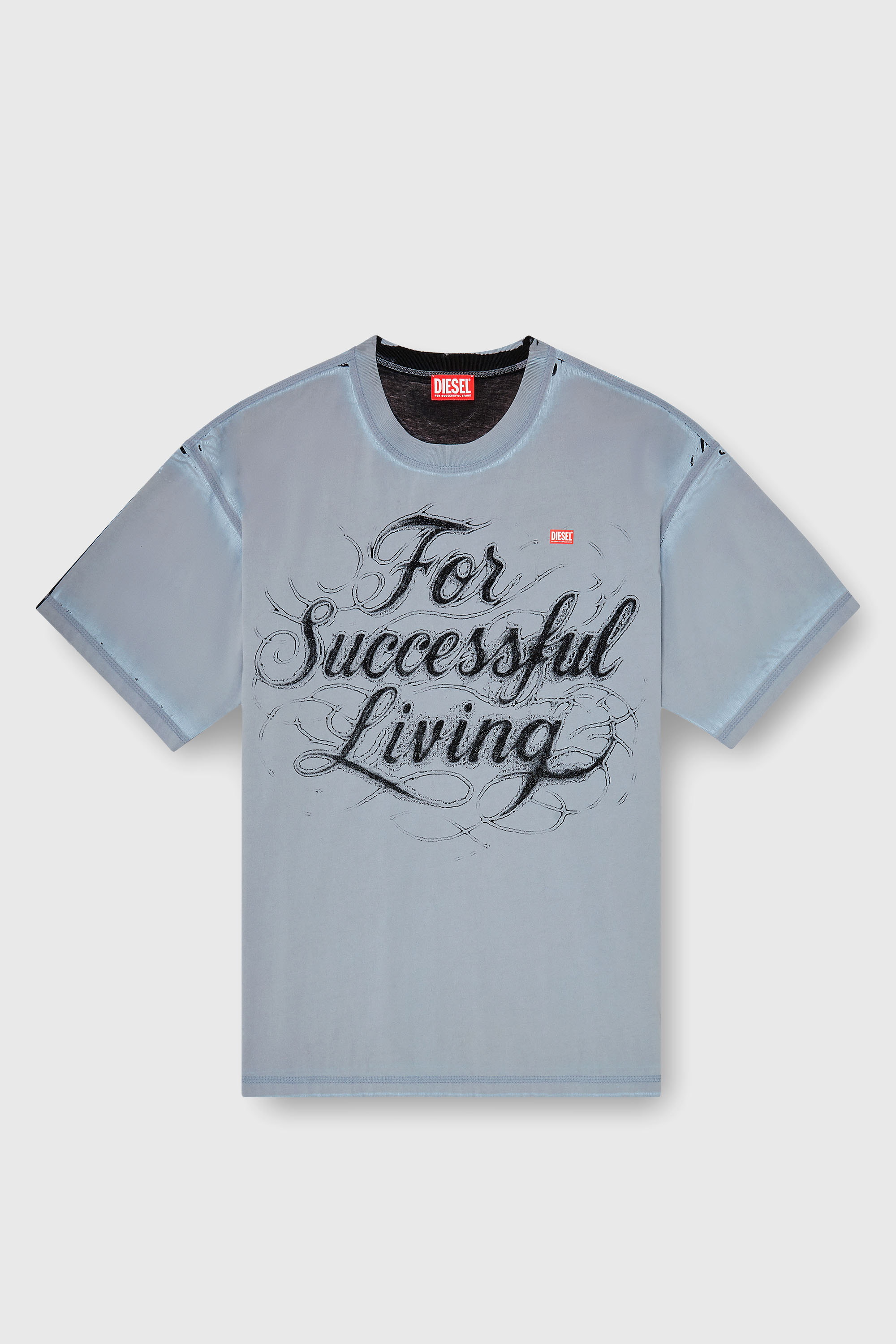 Diesel - T-BOXT-AA8, T-shirt avec imprim&eacute; For Successful Living Homme in Gris - 2