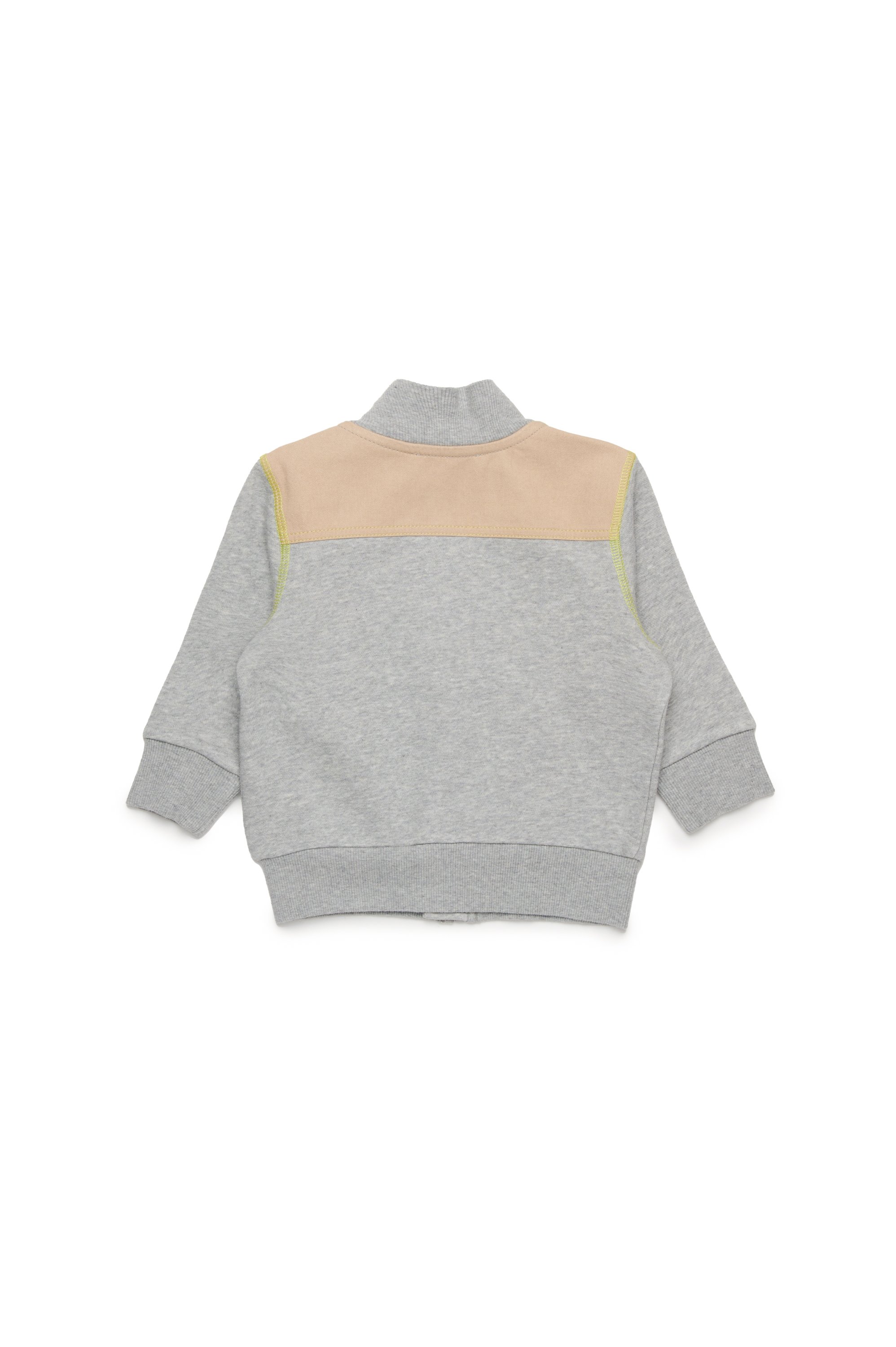 Diesel - SVABIB, Sweat-shirt zippé avec détails en gabardine Homme in Gris - 2