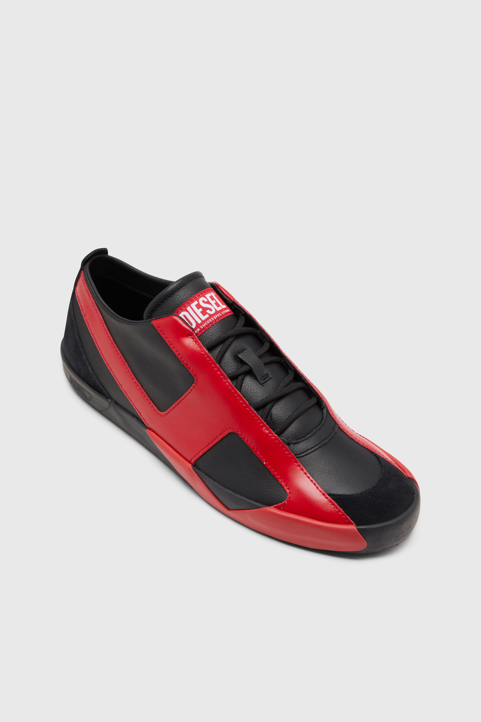 Diesel - S-SLANTE-D LOW, S-Slante-D-Baskets en daim et cuir avec logo D Homme in Polychrome - 6