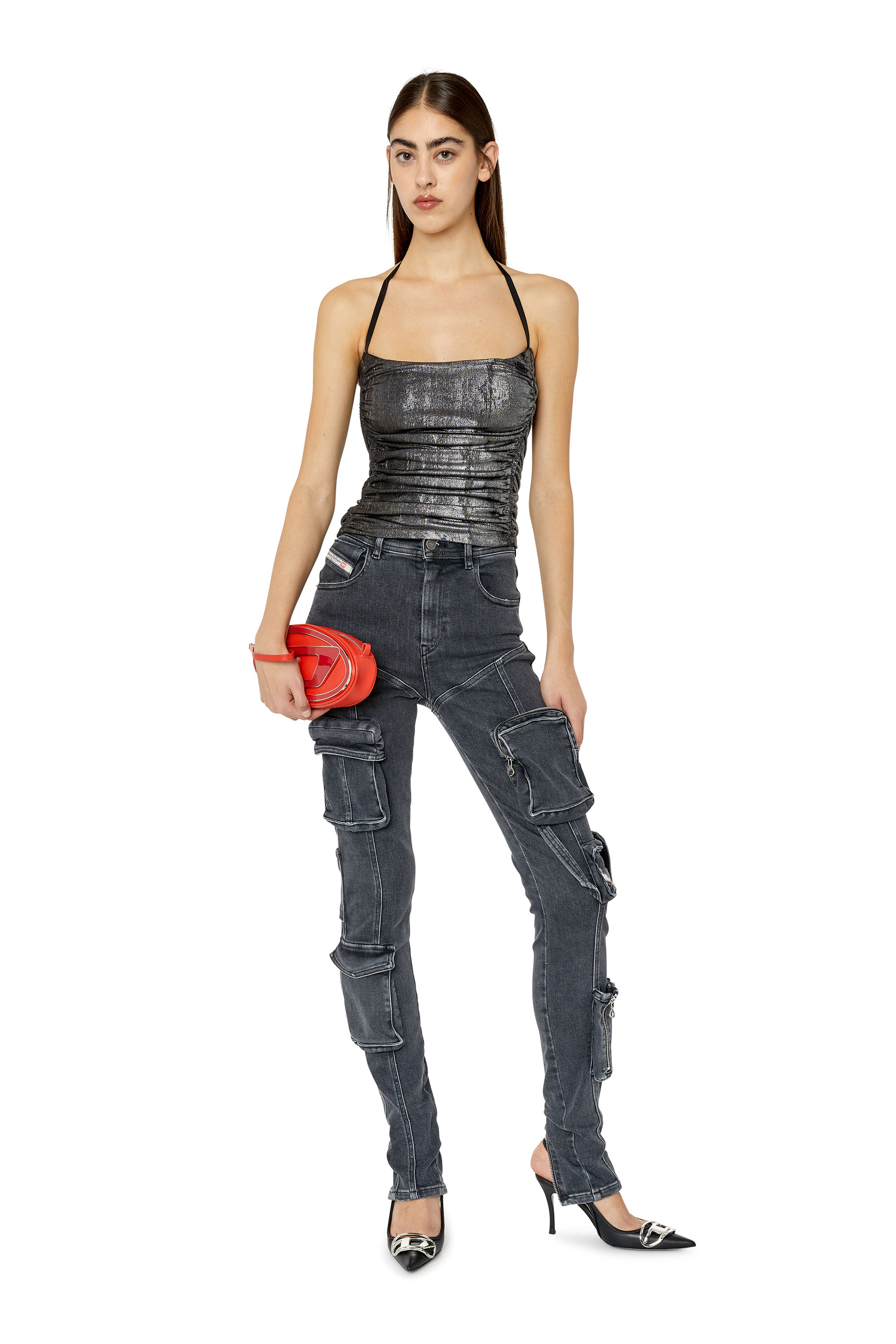 Diesel - 1984 Slandy-High 09F27 Super skinny Jeans, Black/Dark grey - Image 5