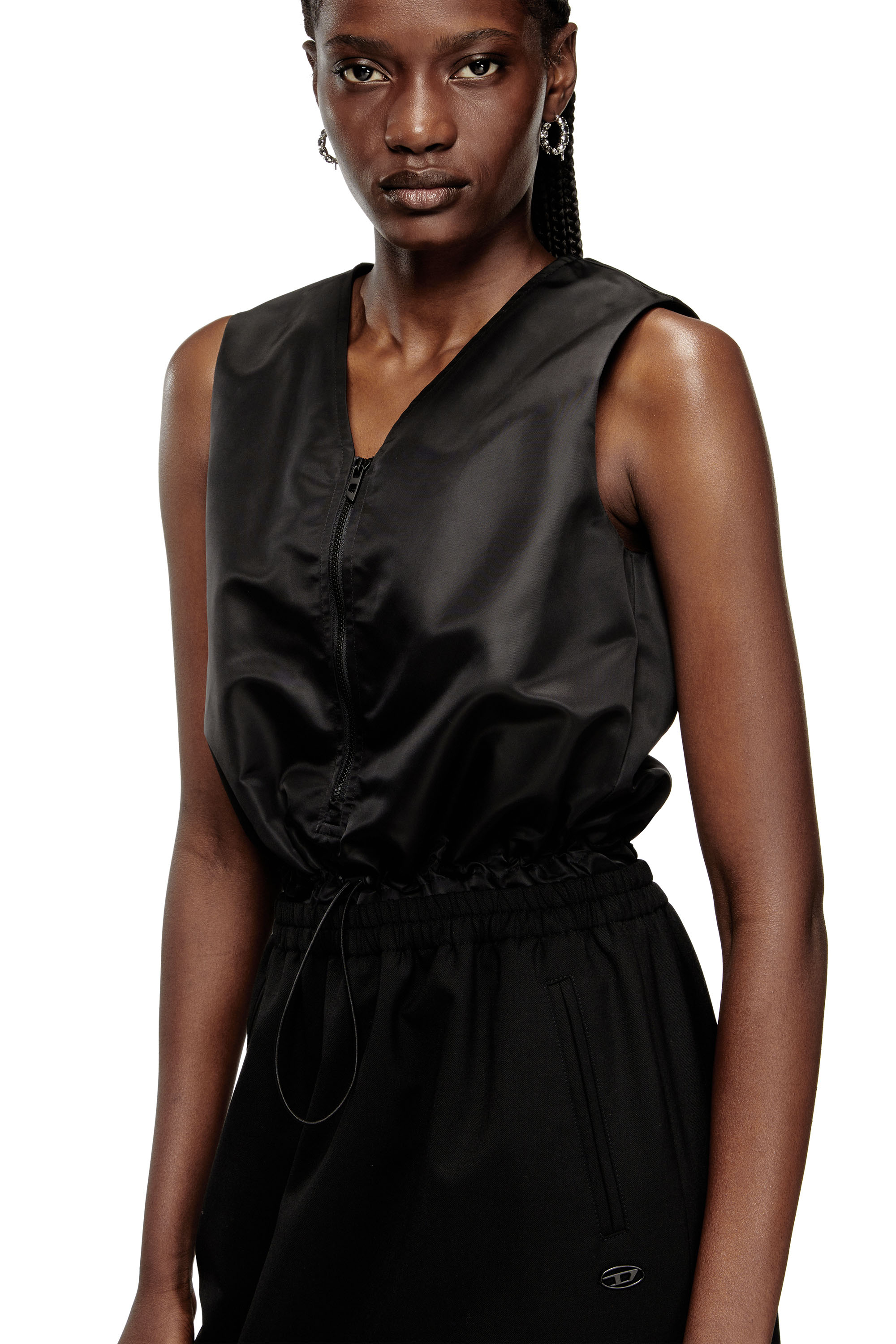 D-RUID-R2, Black Diesel - D-RUID-R2, Woman's Midi dress with wool skirt in Black - 5