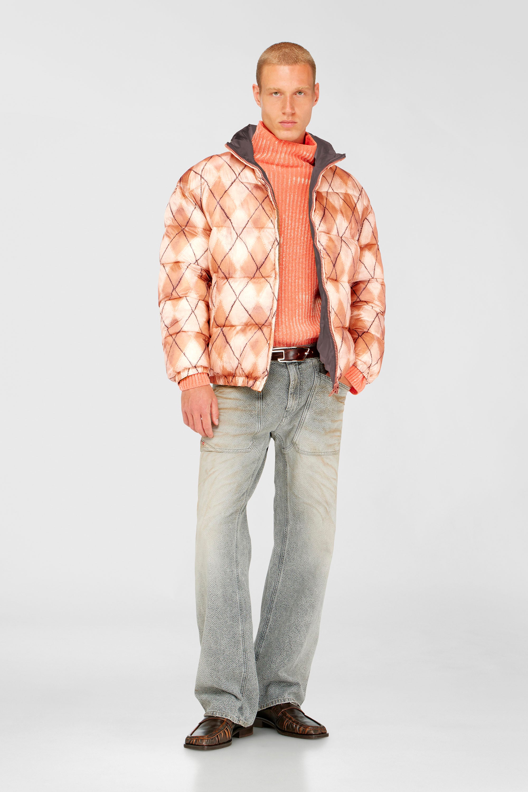 Diesel - W-BOURB-DLCK, Doudoune r&eacute;versible &agrave; motif losange Homme in Polychrome - 2