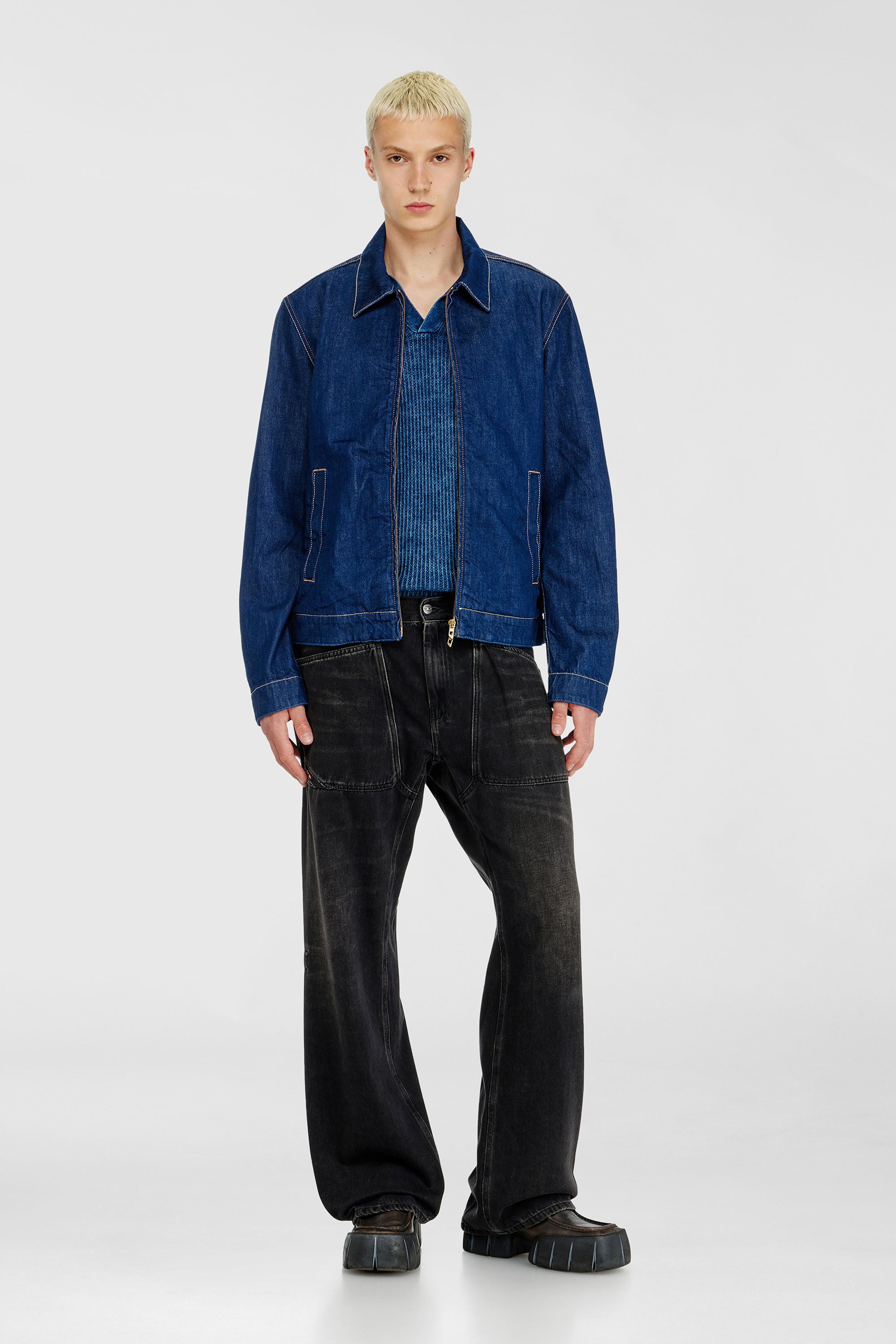 Diesel - Man's Relaxed Jeans D-Zeta 09J96, Black/Dark grey - 2