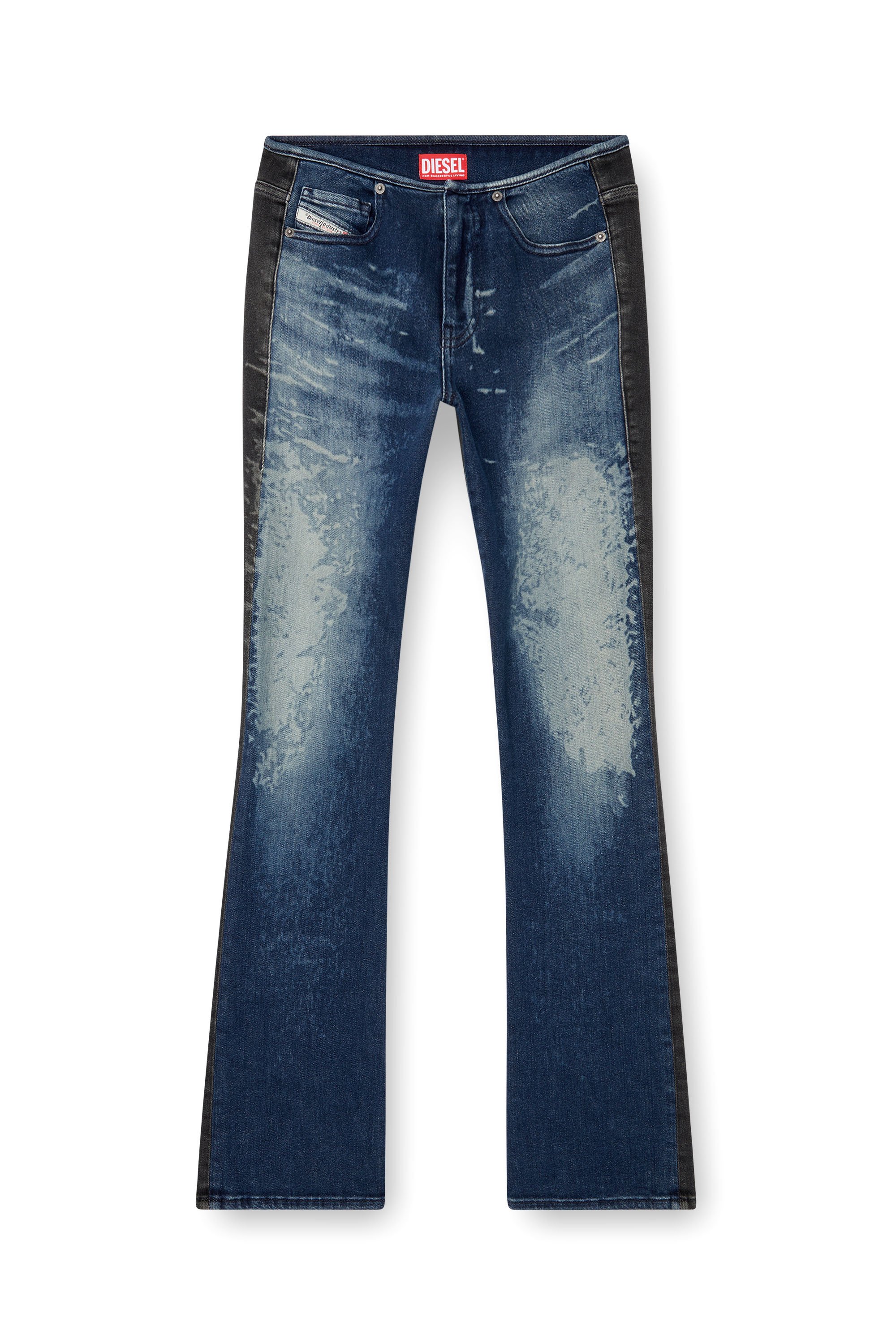 Diesel - Bootcut Jeans D-Gianna 0ABDL Femme, Bleu/Noir - Image 3