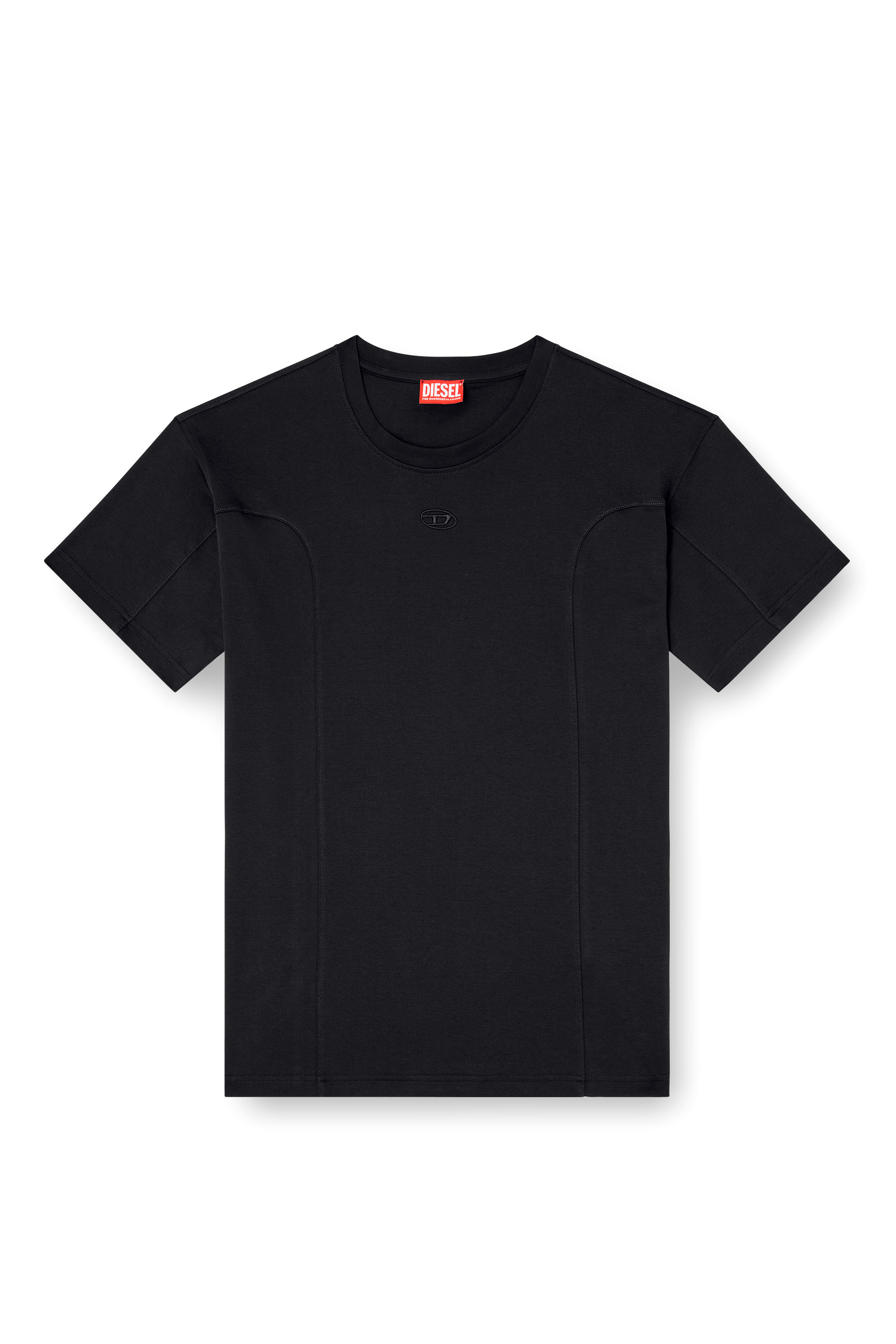 Diesel - T-NORM-INT, T-shirt à manches courtes avec empiècements Homme in Noir - 2