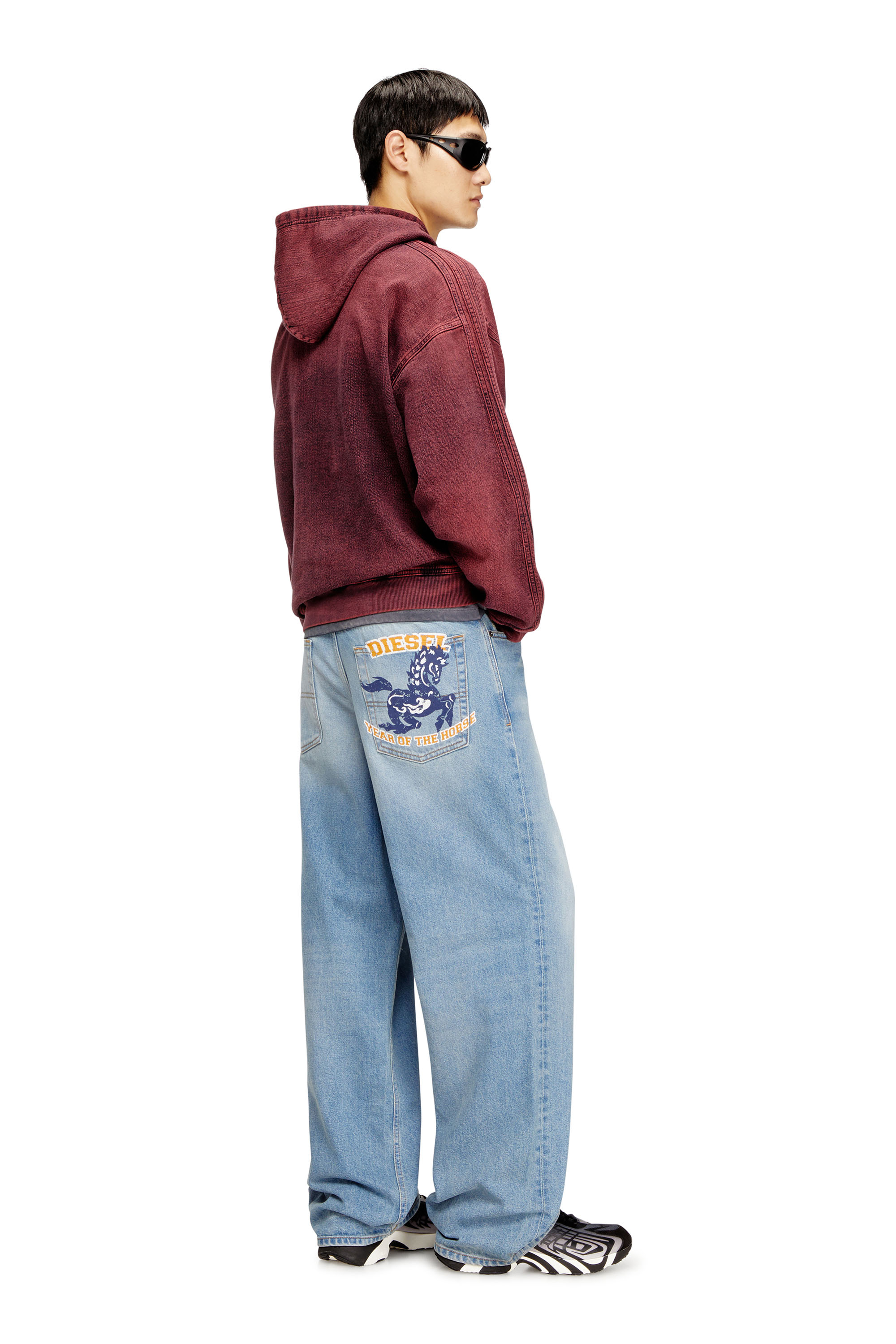 Diesel - Relaxed Jeans 2001 D-Macro 007FA Homme, Bleu Clair - Image 1