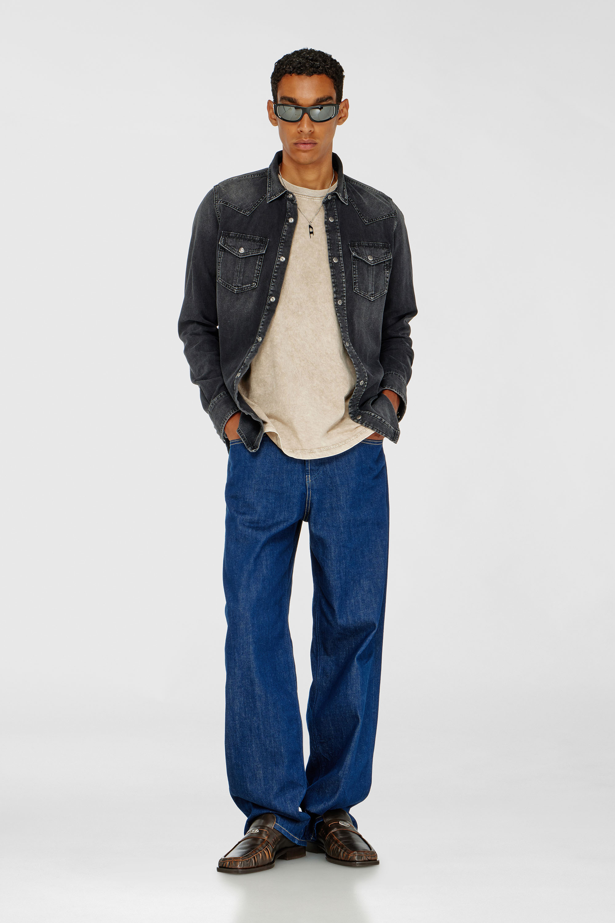 Diesel - D-VEGA, Surchemise en denim Homme in Noir - 1