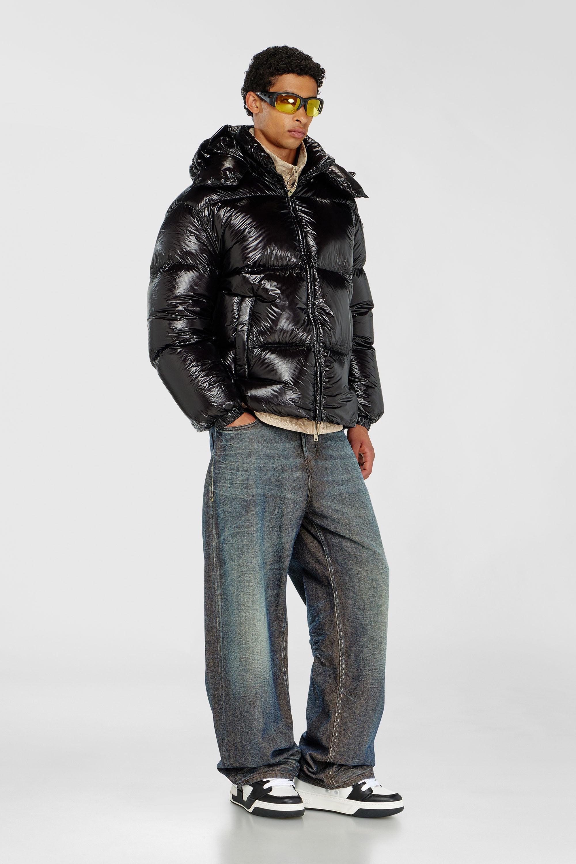 Diesel - W-ROLFYS-WRD-BKCP, Doudoune avec capuche amovible Homme in Noir - 2