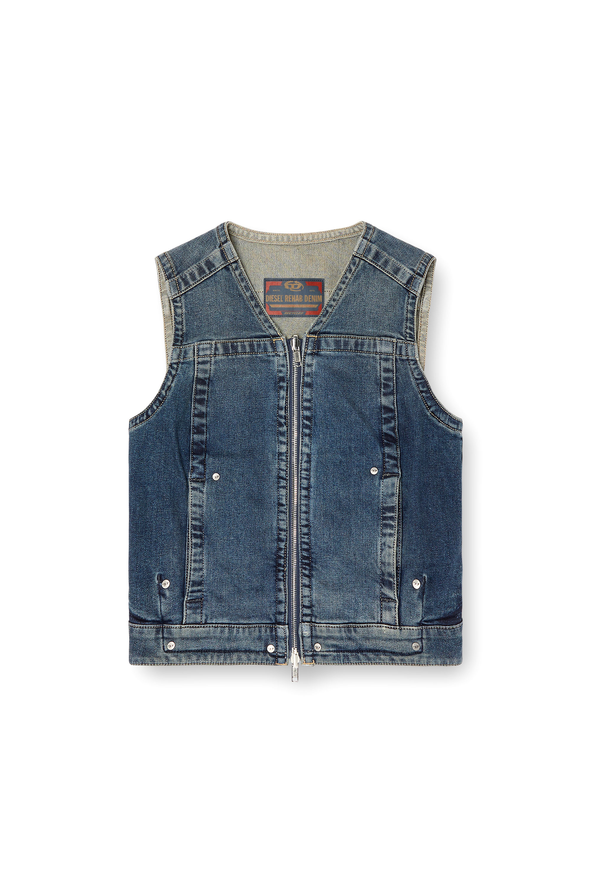 Diesel - DE-PROOF-RE, Top zipp&eacute; en denim Rehab Femme in Bleu - 2