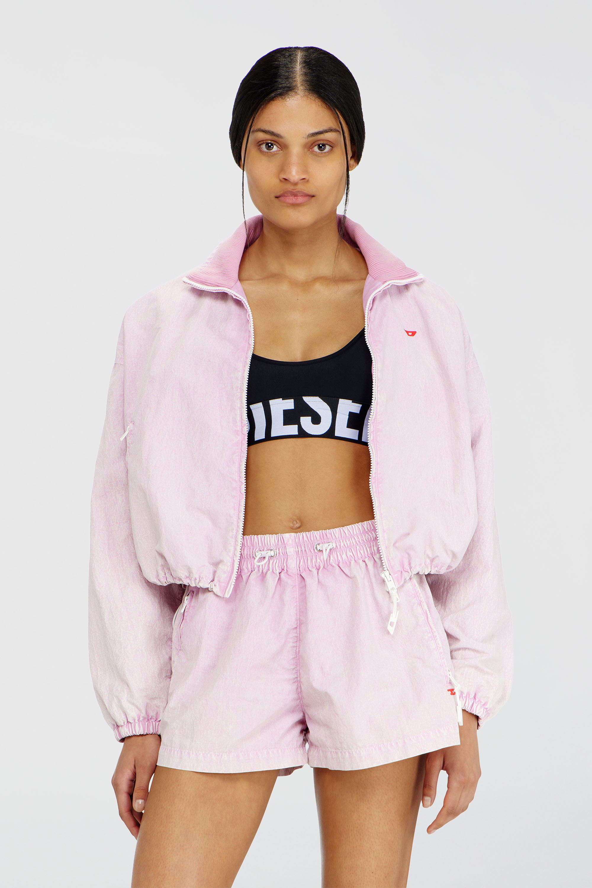 Diesel - ALLISON-D-POP, Brassi&egrave;re de sport en microfibre avec logo tronqu&eacute; Femme in Noir - 2
