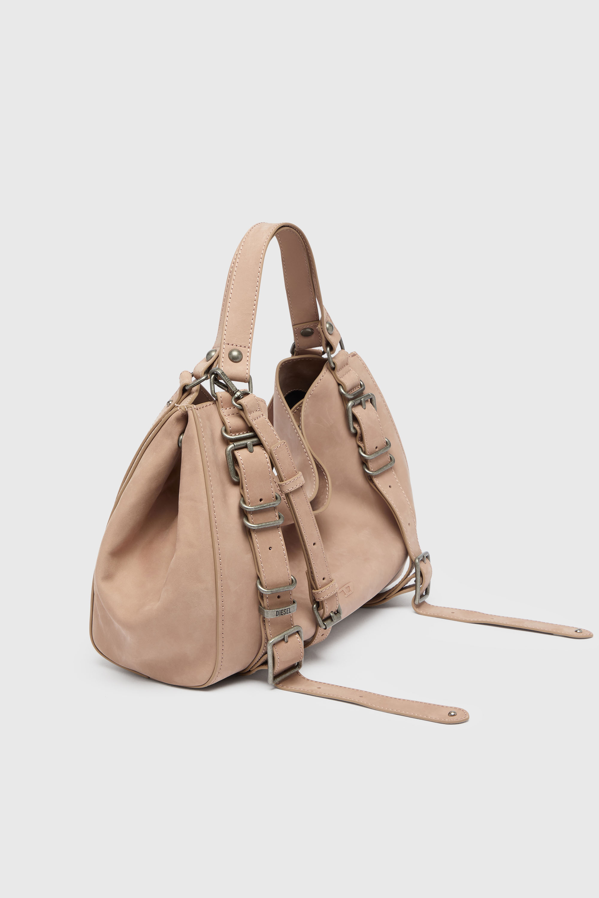 Diesel - D-ONE TOPHANDLE M, D-One-Sac medium &agrave; poign&eacute;e sup&eacute;rieure en cuir trait&eacute; Mixte in Rose - 5