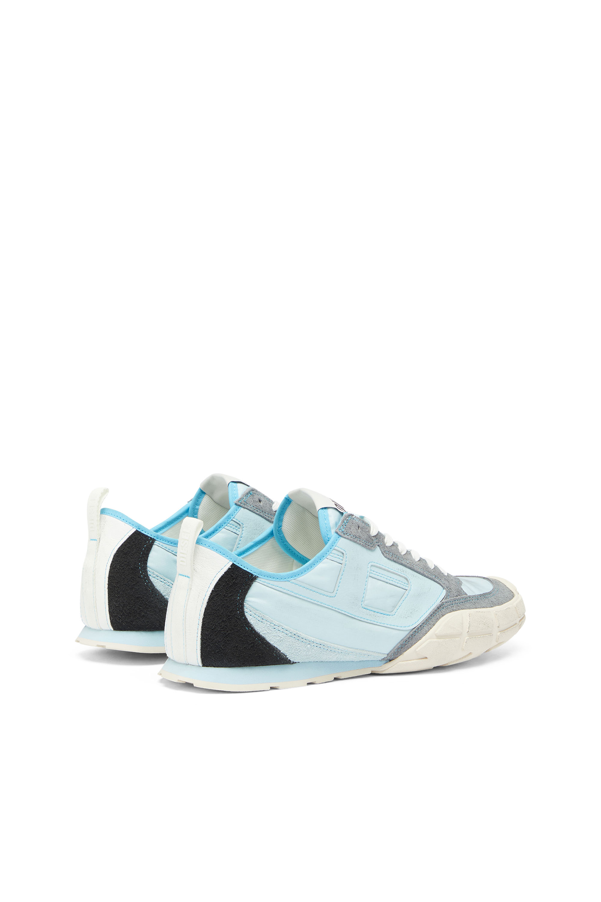 Diesel - S-PAGODHA LOW, Man's S-Pagodha - Sneakers in leather and nylon in Light Blue - 3