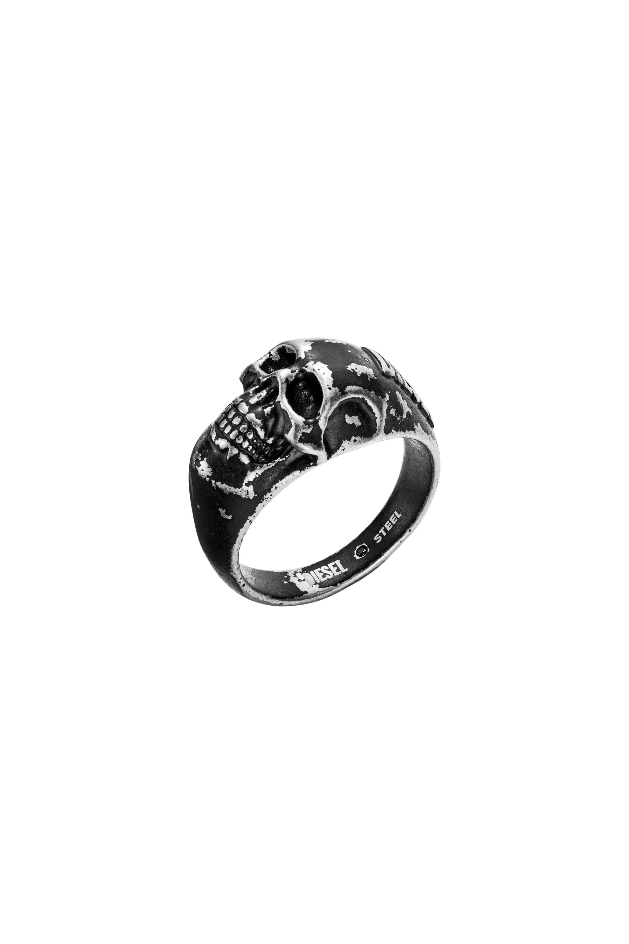 Diesel - DX1579040 JEWEL, Bague crâne en acier inoxydable Mixte in Noir - 1