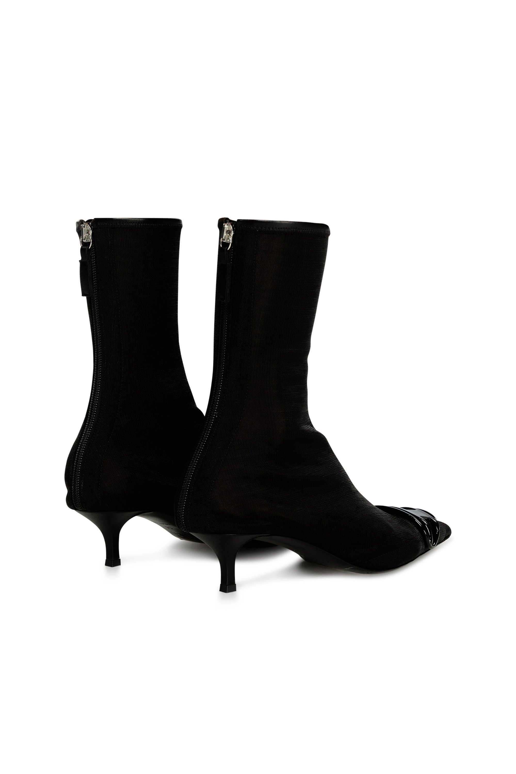 Diesel - D-VENUS KITTIE BT, D-Venus-Bottines en mesh stretch avec petit talon Femme in Noir - 3