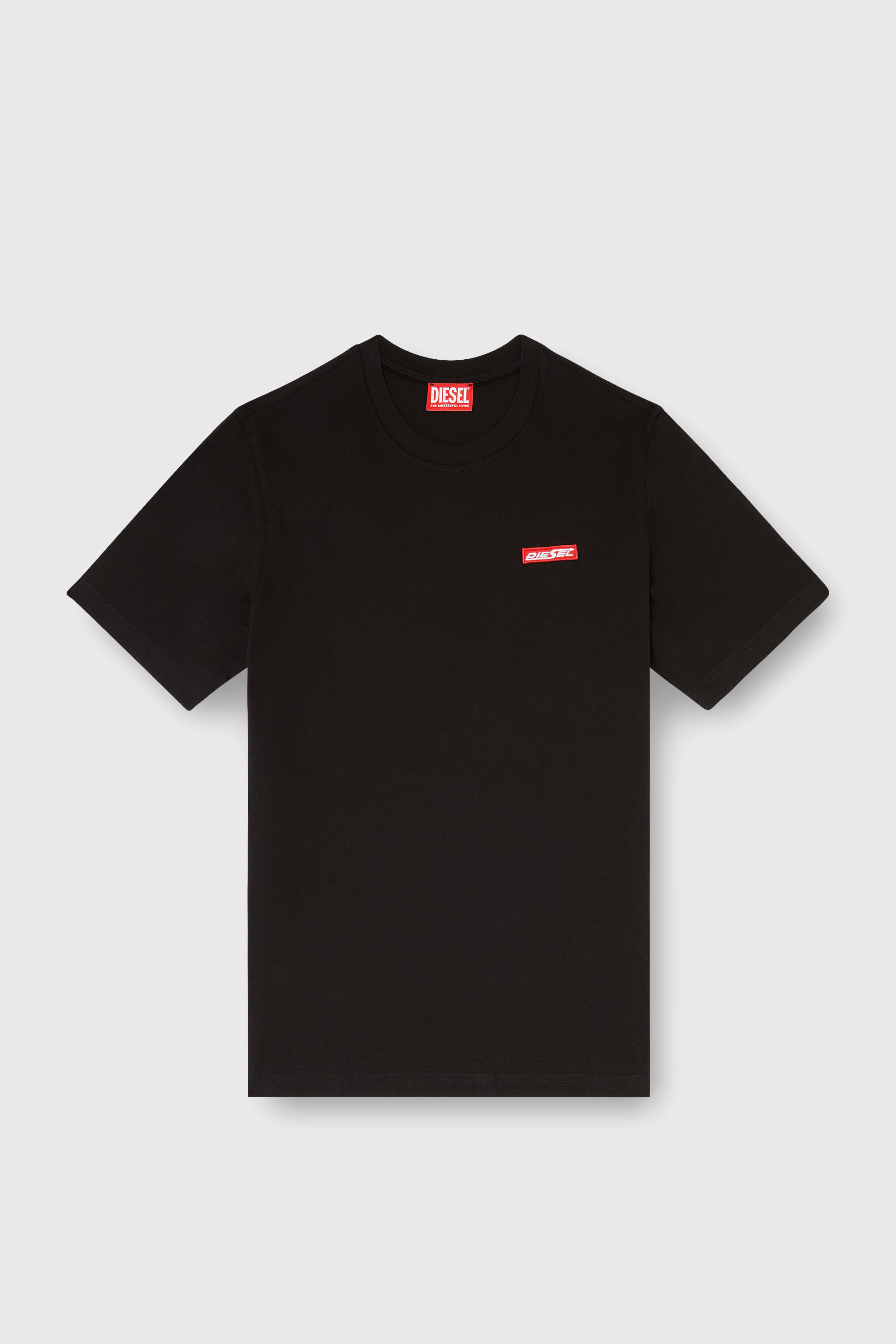 Diesel - T-ADJUST-AA12, T-shirt en coton avec patch logo Homme in Noir - 2