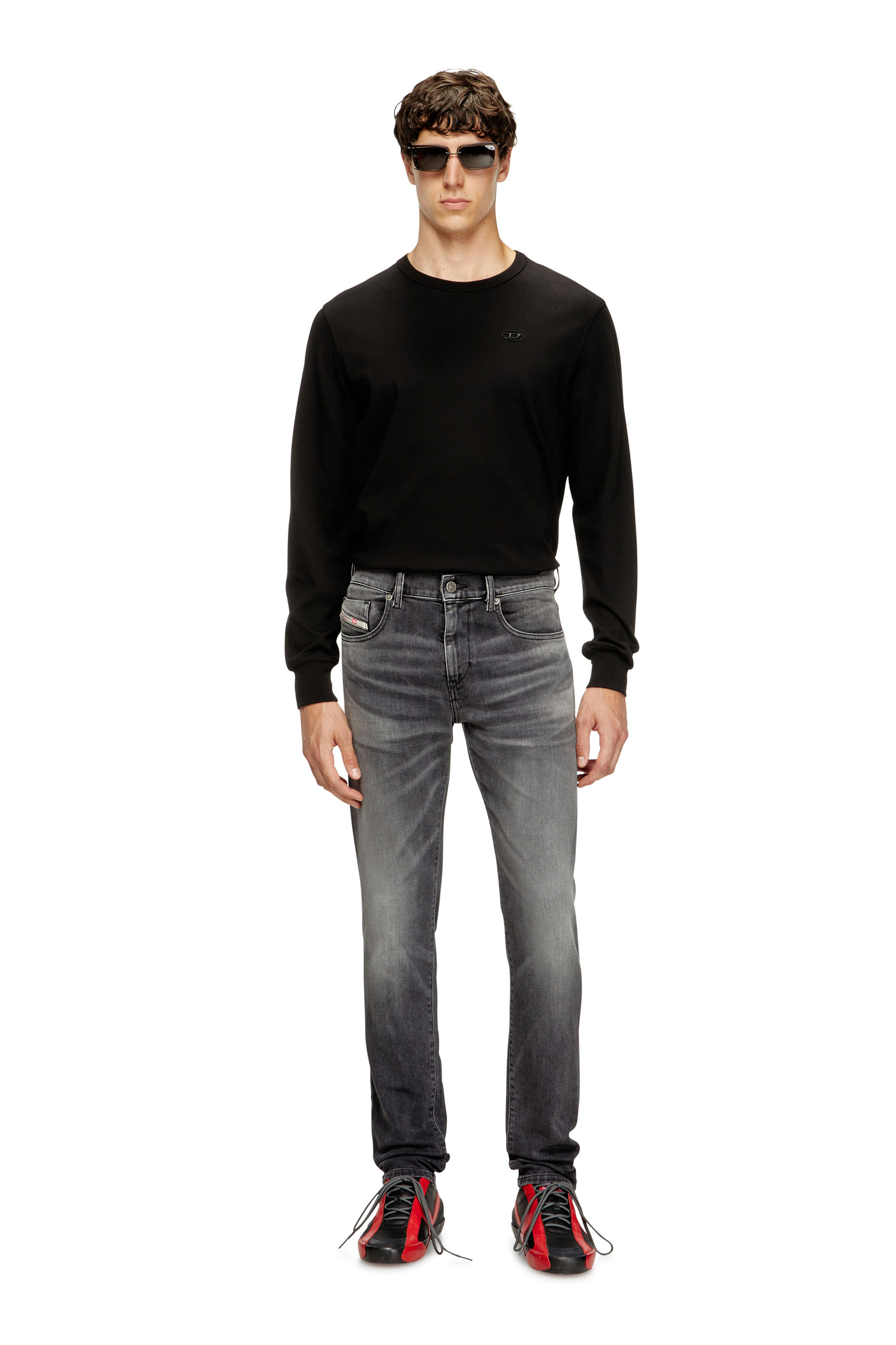 Diesel - Slim Jeans 2019 D-Strukt 09J52 Homme, Noir/Gris foncé - Image 2