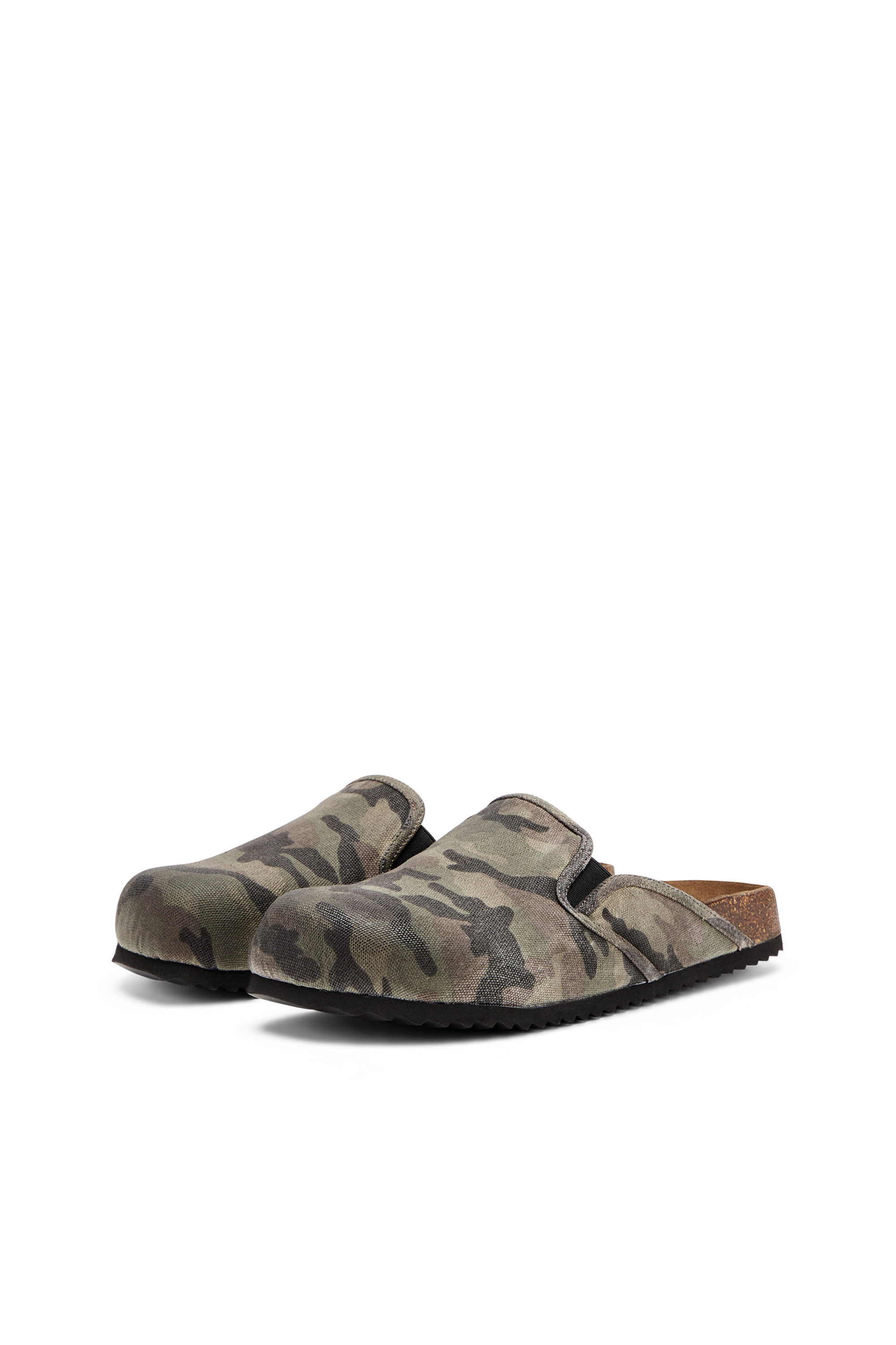 Diesel - D-WOODSTOCK SLIP-ON, Mules en toile avec imprimé camouflage Homme in Vert - 8