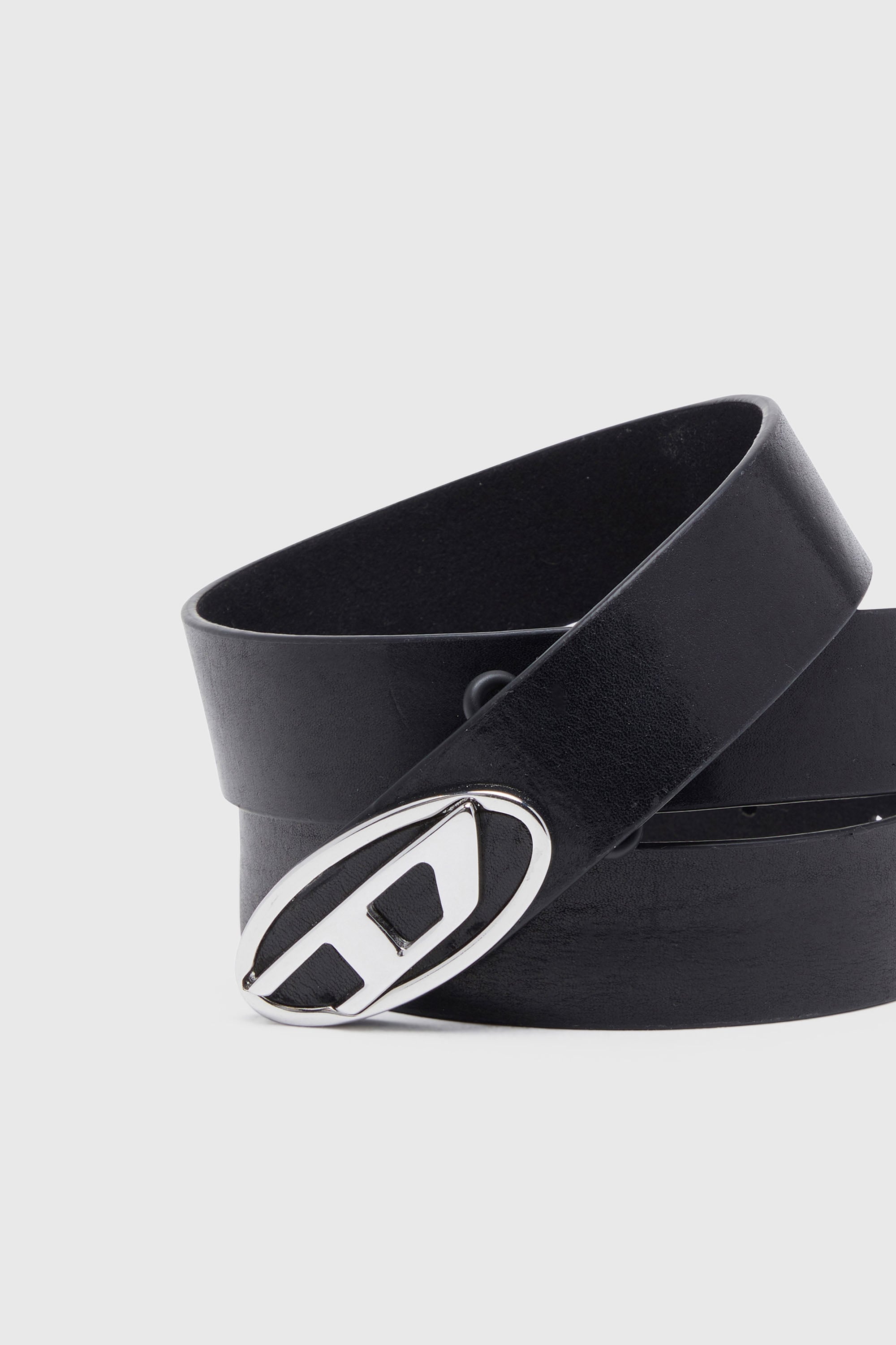 Diesel - B-1DR-LAYER, Ceinture 2.9 cm en cuir avec logo Oval D Homme in Noir - 3