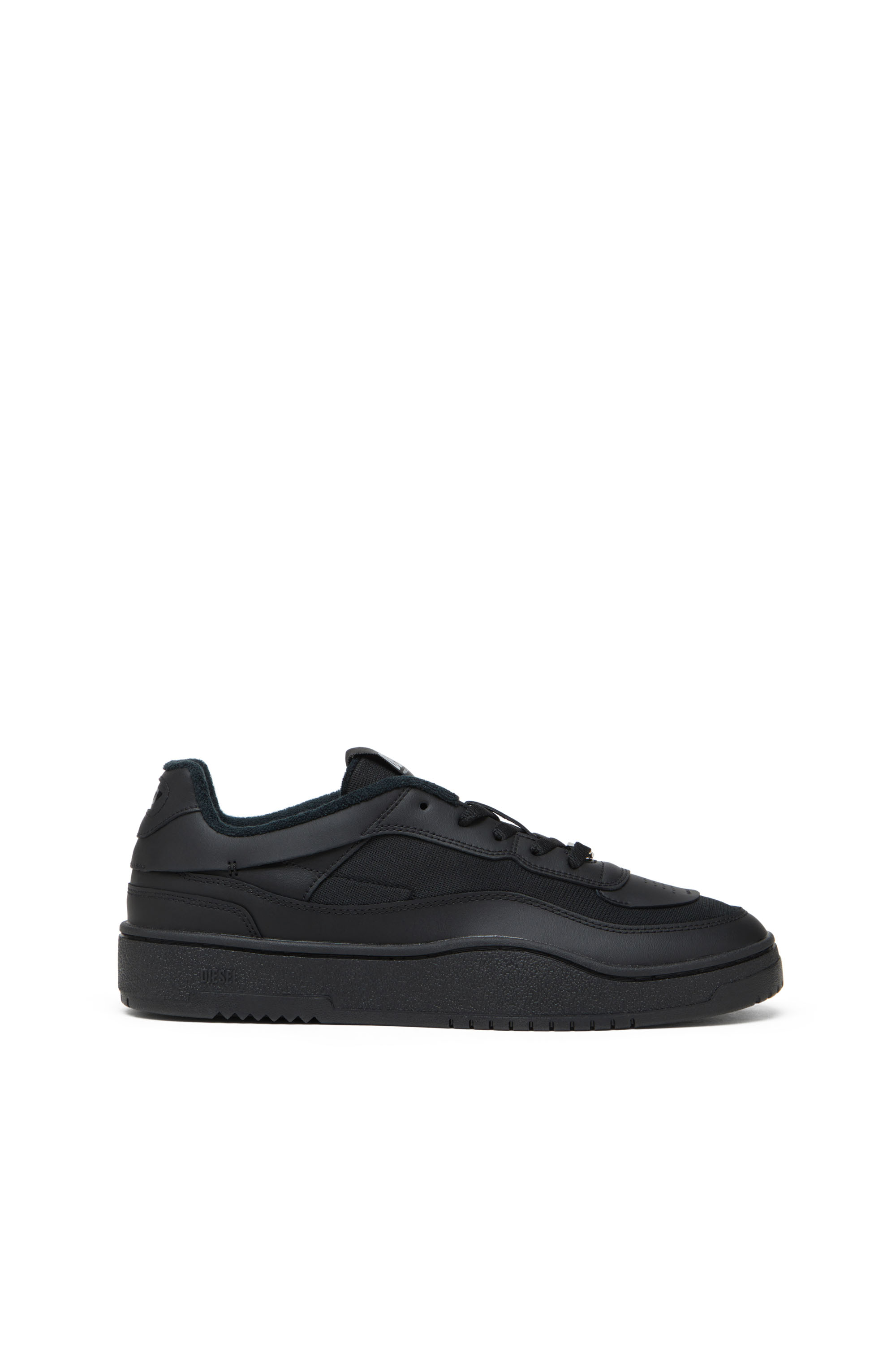 S-OVAL SKATE LOW, Noir Diesel - S-OVAL SKATE LOW, S-Oval Skate-Sneakers en cuir avec empiècements en tissu Homme in Noir - 1