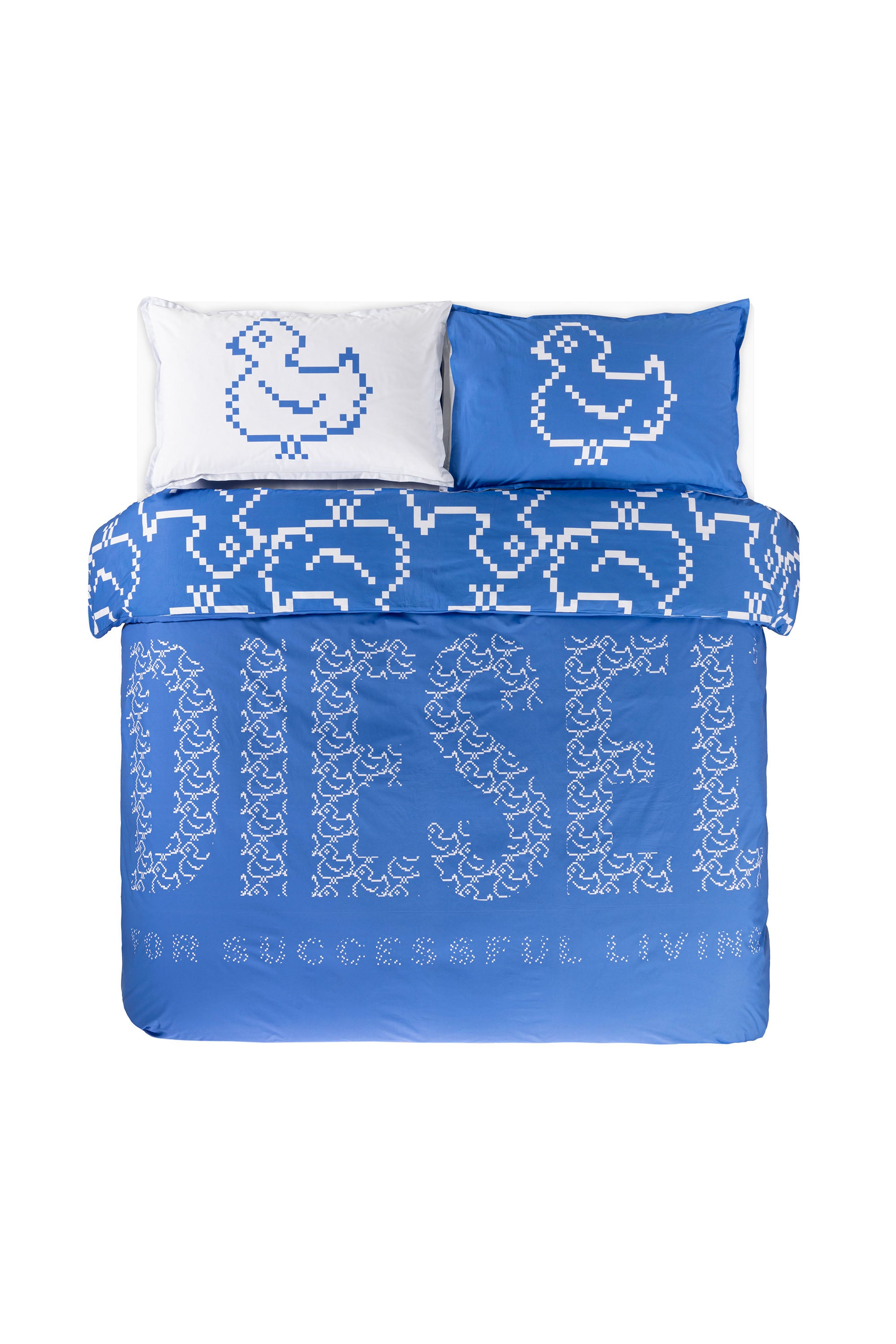 Diesel - 1018141  PIXEL DUCKS BLUE PERCALE DUVET, Parure de lit en percale pour lit queen size Mixte in Bleu - 1