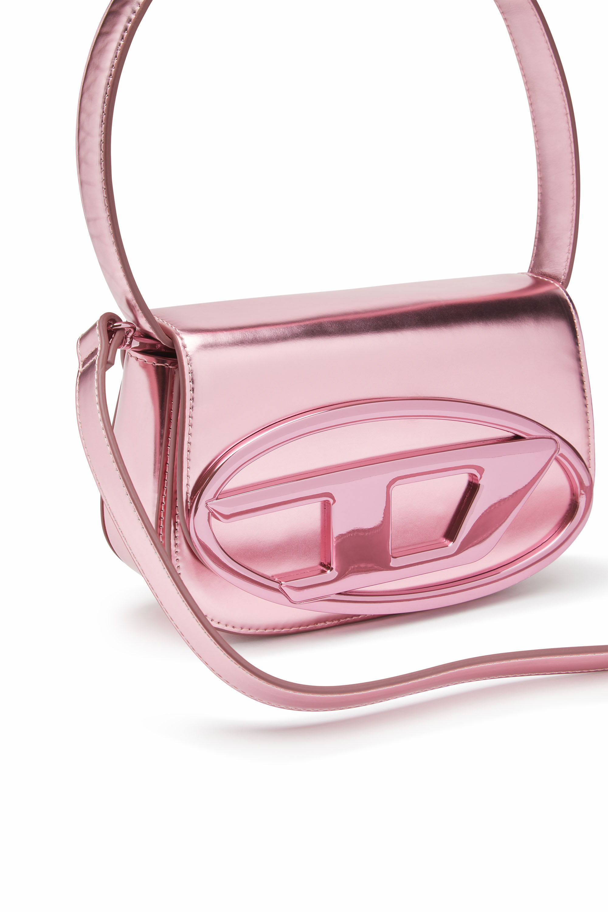Diesel - 1DR, 1DR-Sac iconique à bandoulière en cuir effet miroir Femme in Rose - 5
